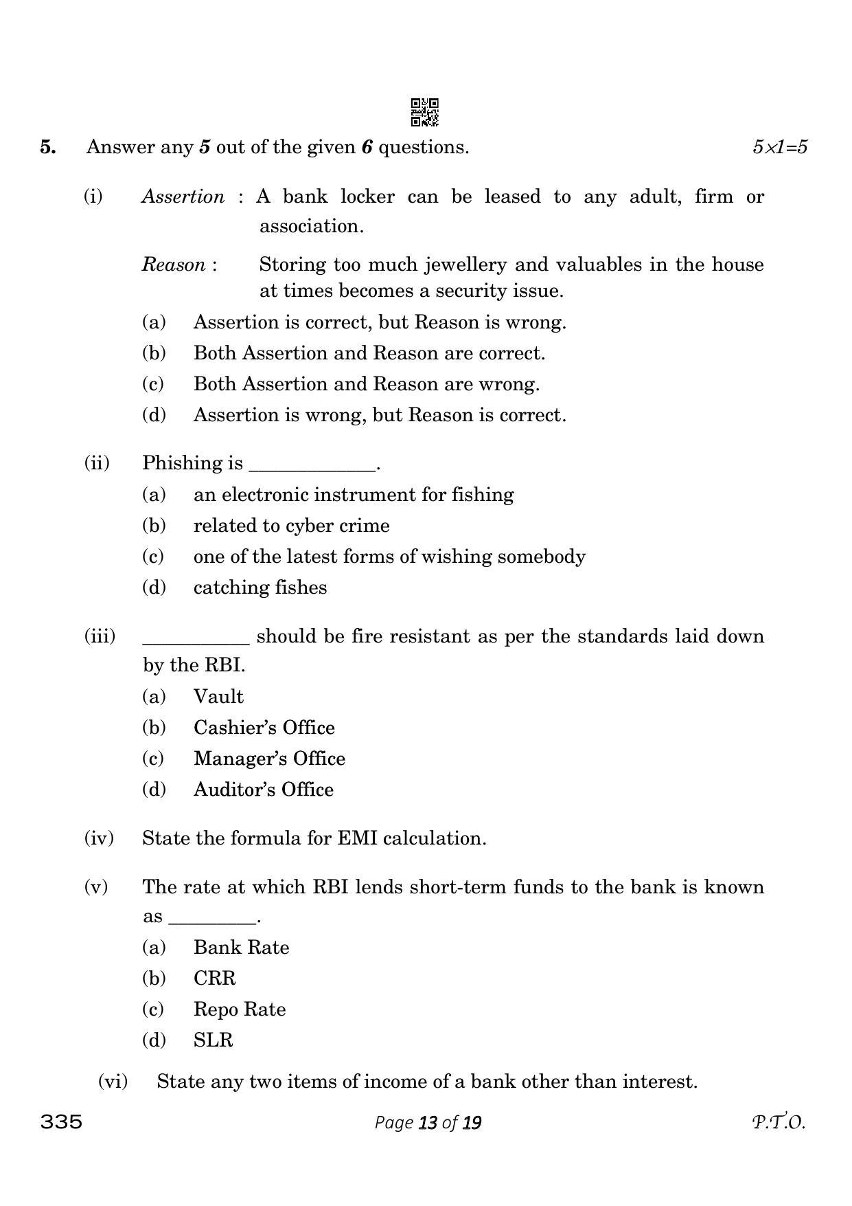 CBSE Class 12 335_Banking 2023 Question Paper - Page 13