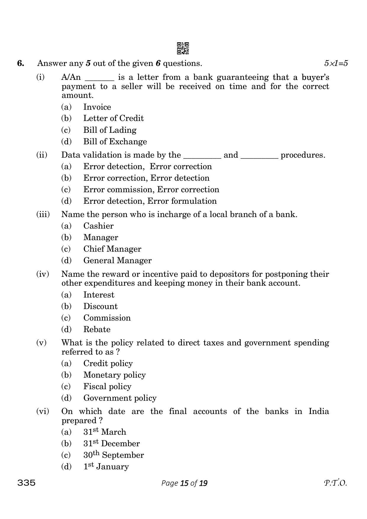 CBSE Class 12 335_Banking 2023 Question Paper - Page 15