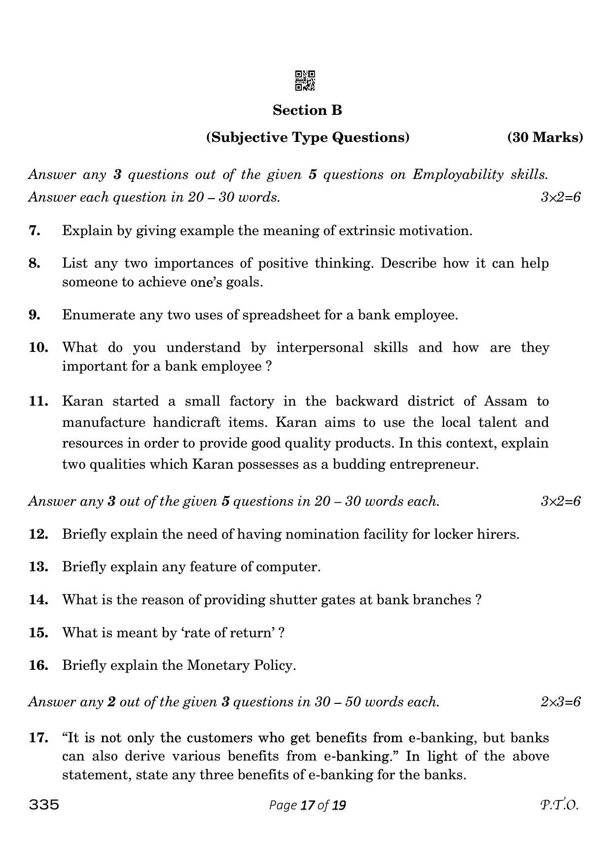 CBSE Class 12 335_Banking 2023 Question Paper - Page 17