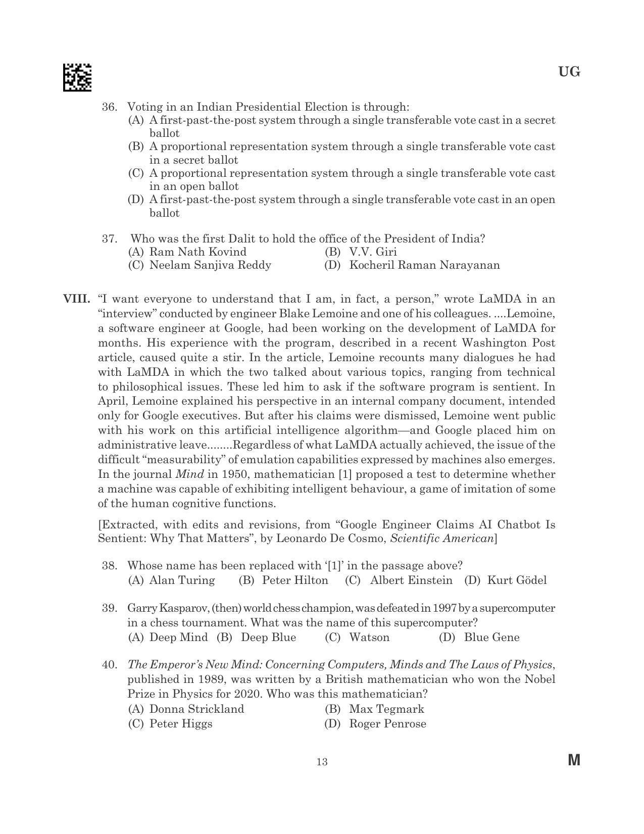 CLAT 2023 UG Question Paper - Page 13