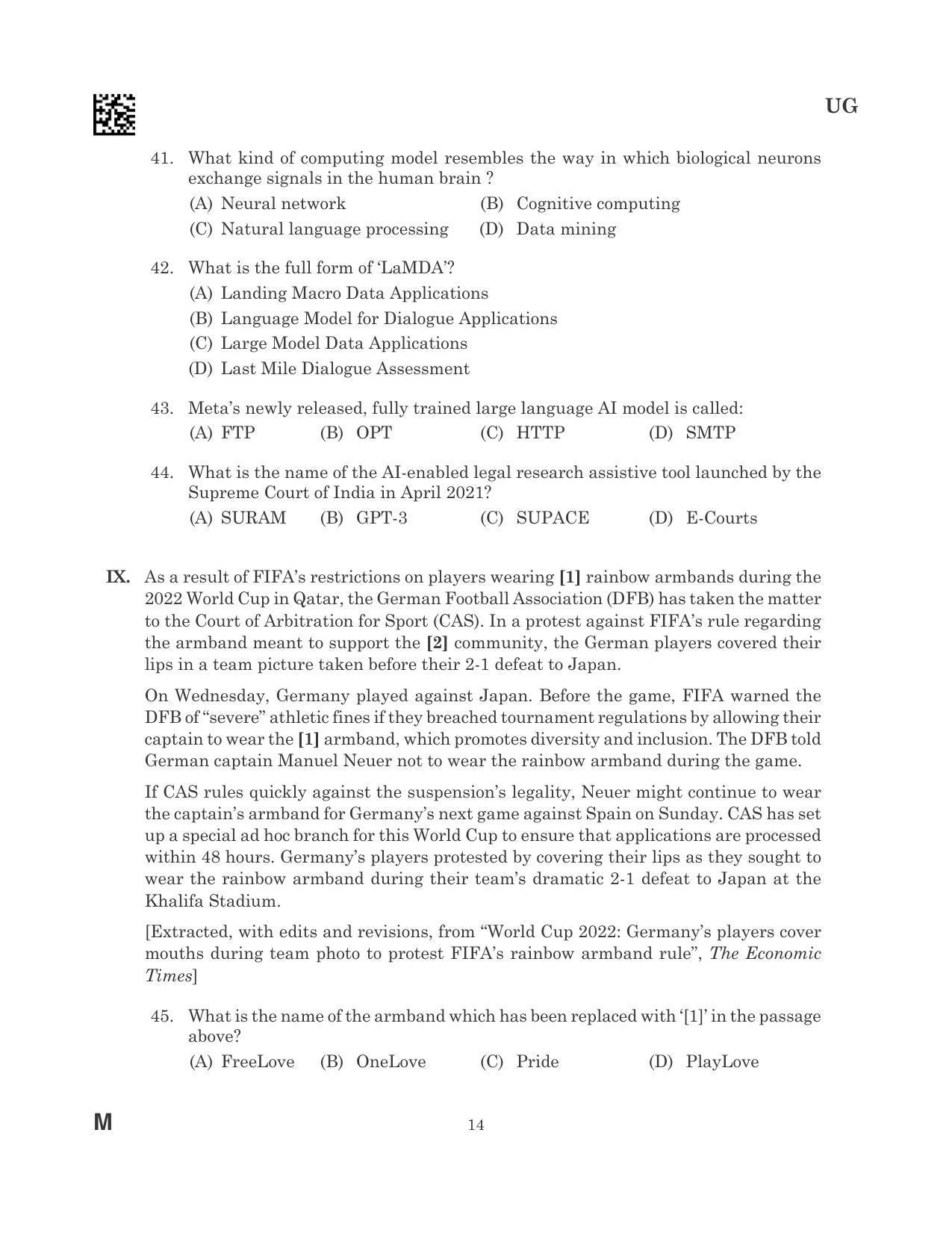 CLAT 2023 UG Question Paper - Page 14