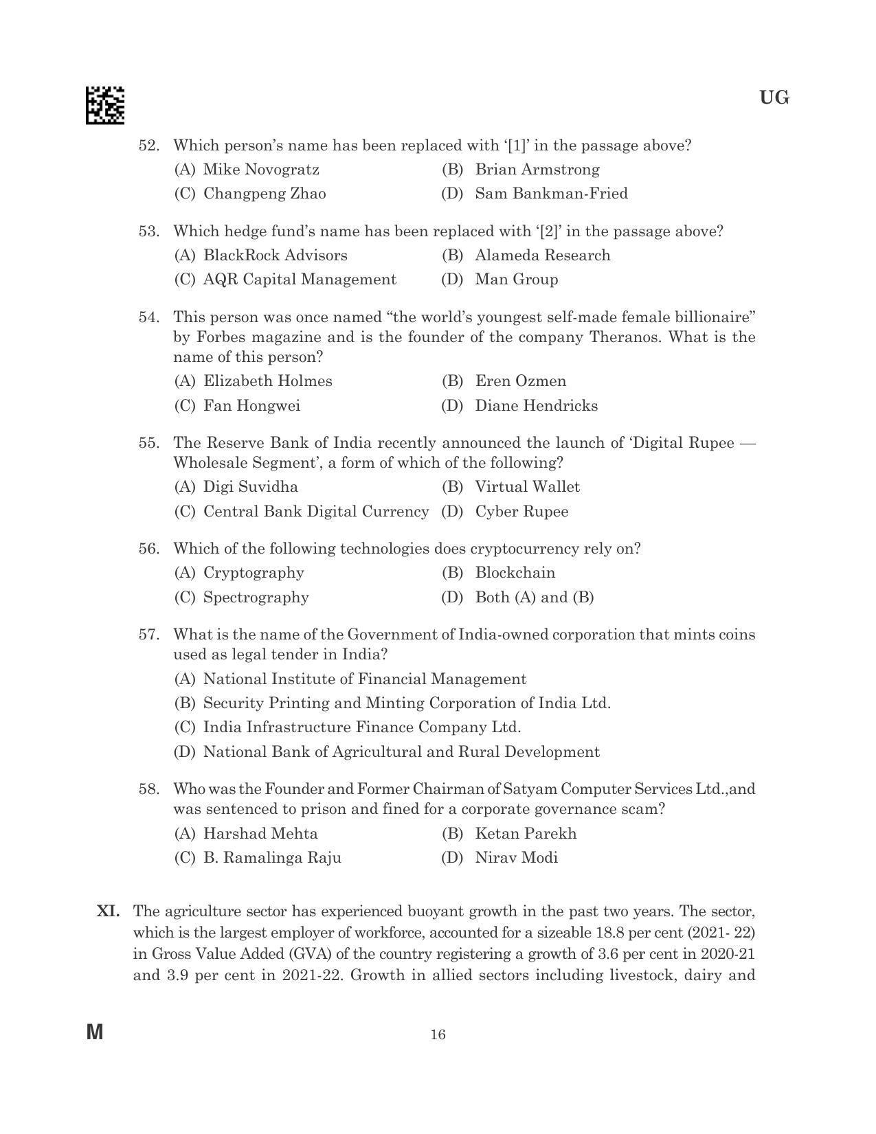 CLAT 2023 UG Question Paper - Page 16