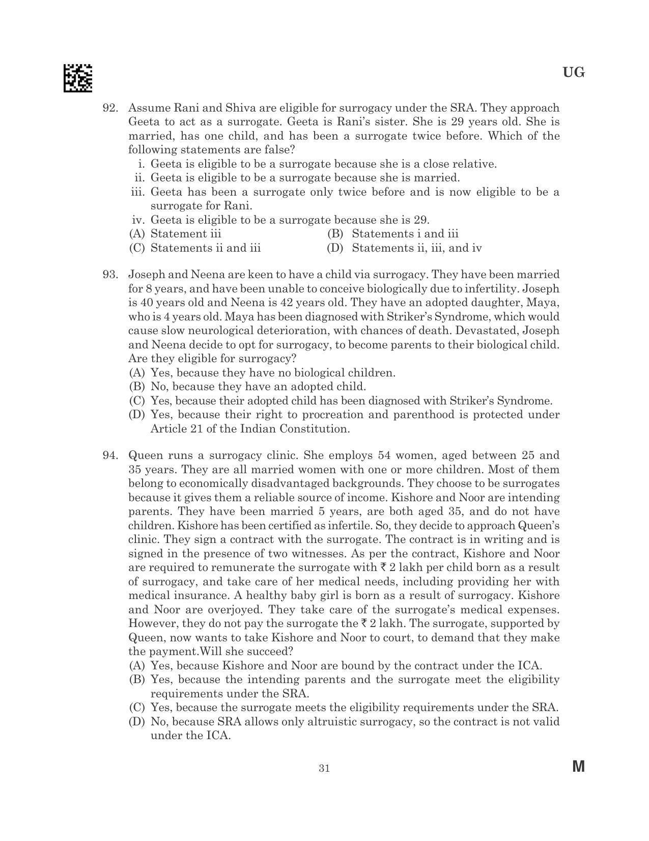 CLAT 2023 UG Question Paper - Page 31