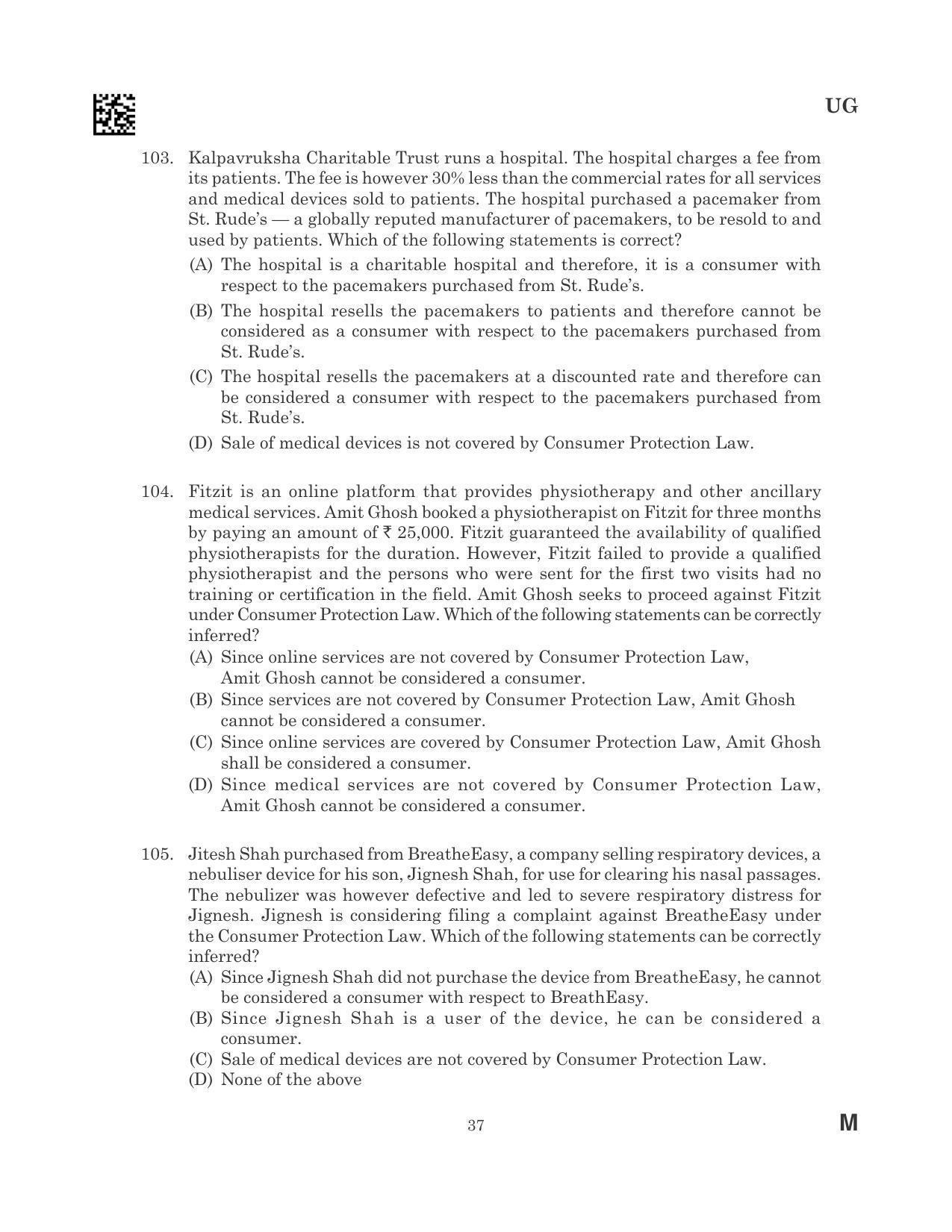 CLAT 2023 UG Question Paper - Page 37