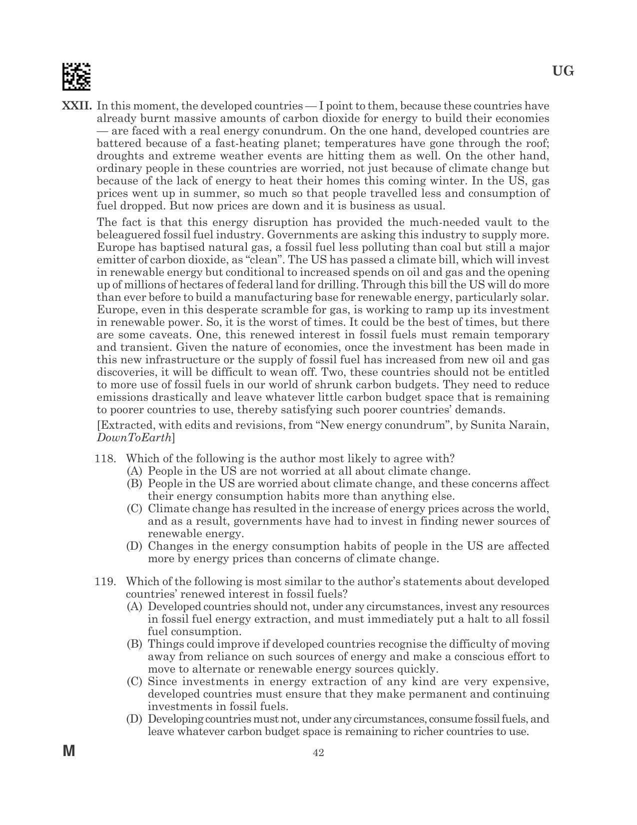 CLAT 2023 UG Question Paper - Page 42
