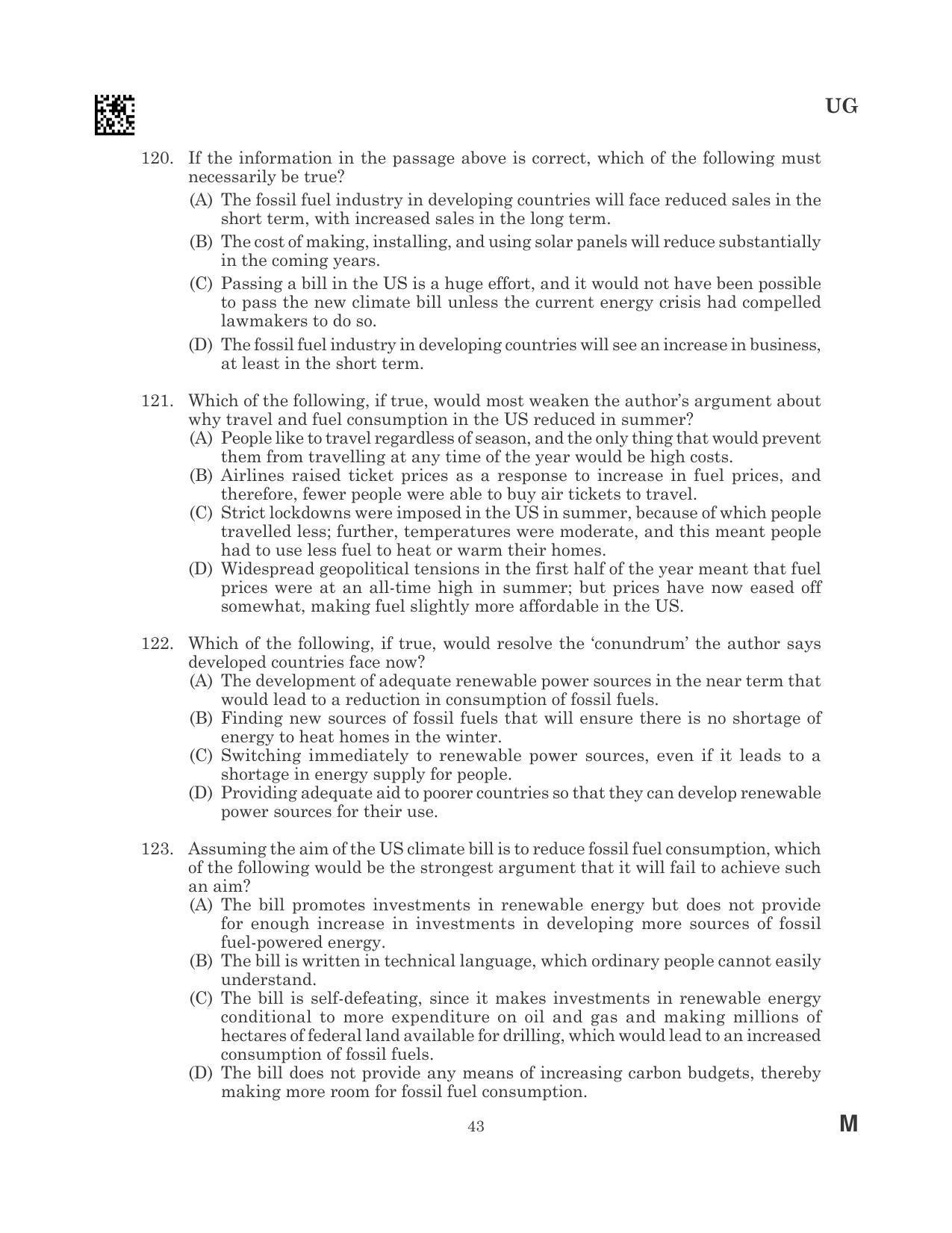 CLAT 2023 UG Question Paper - Page 43