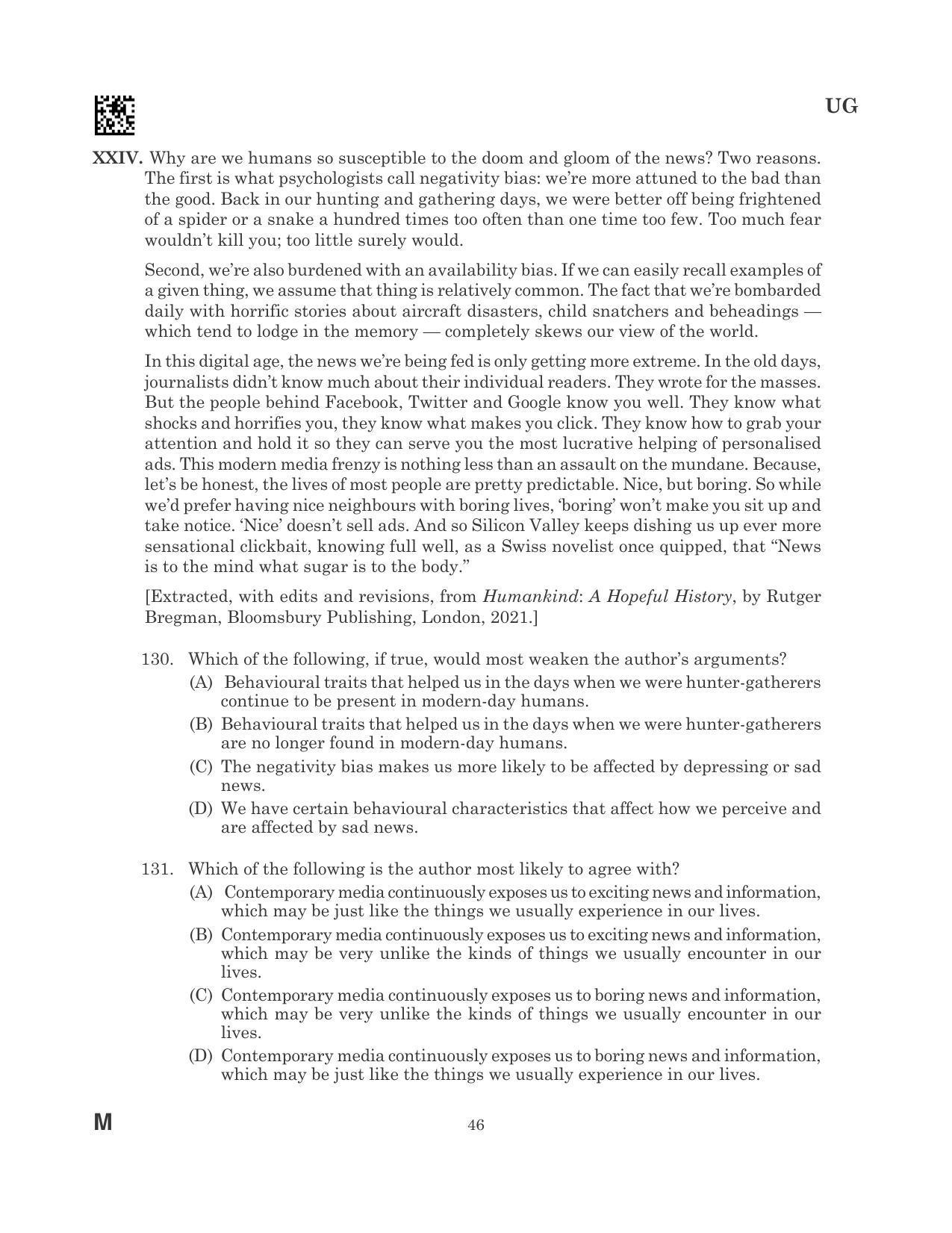 CLAT 2023 UG Question Paper - Page 46
