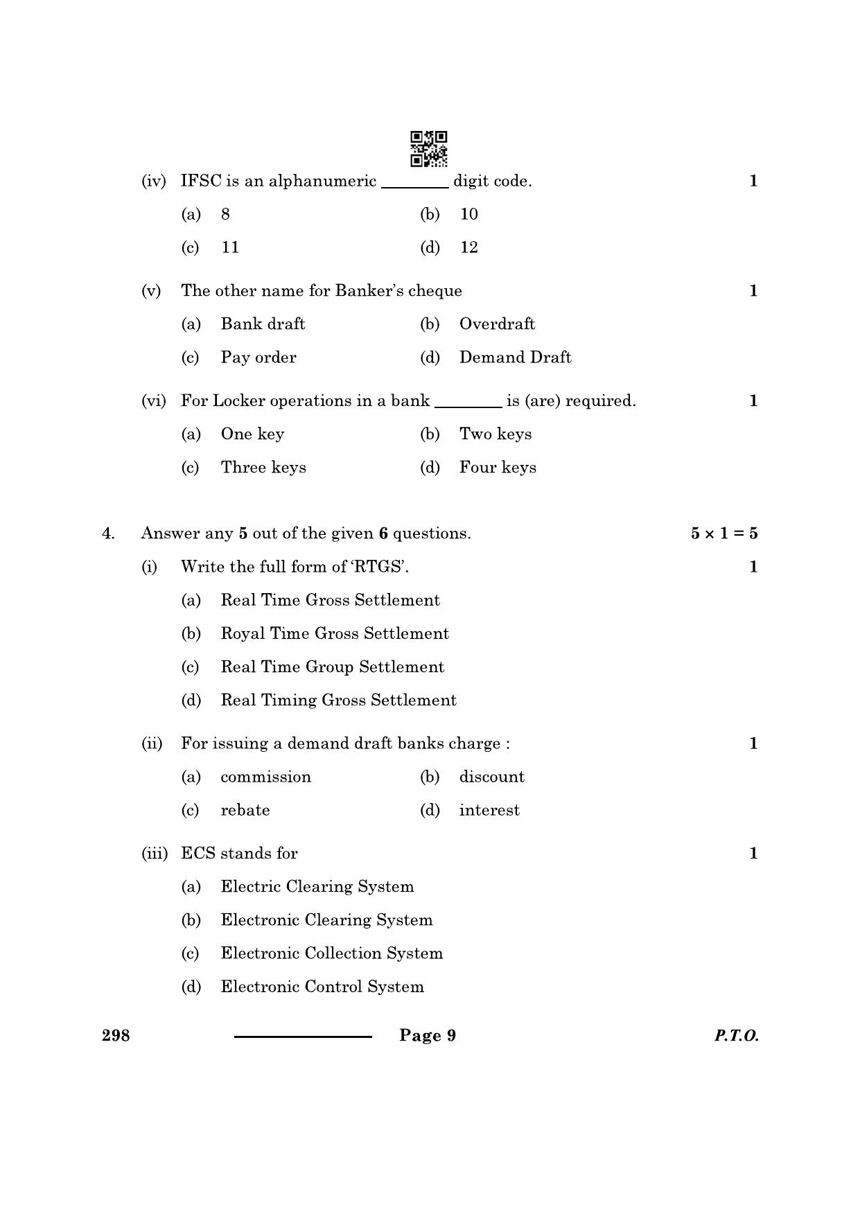 CBSE Class 10 Banking Insurance 2024 Question Paper - Page 9