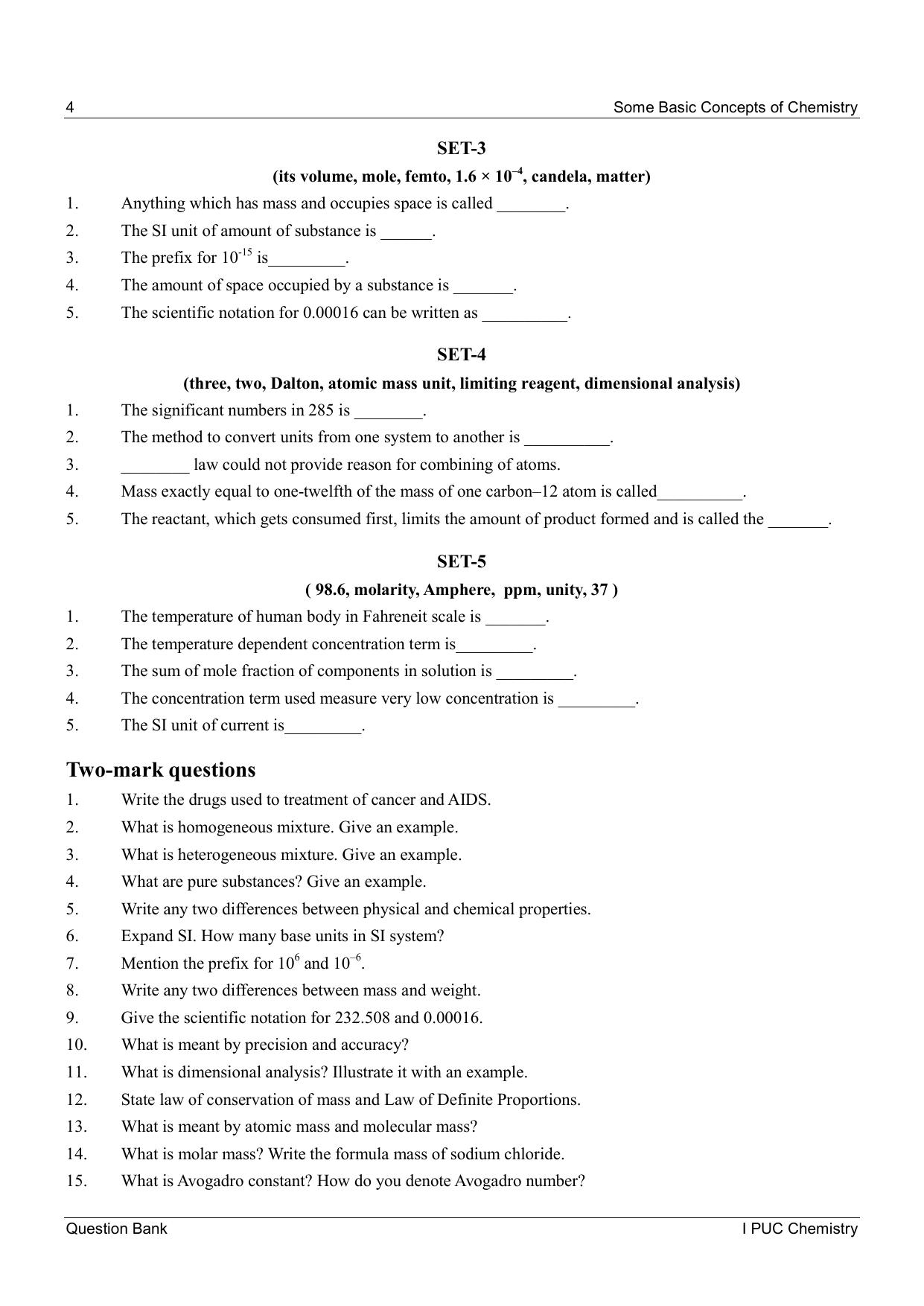 Karnataka 1st PUC Question Bank 2025 - Chemistry - Page 6