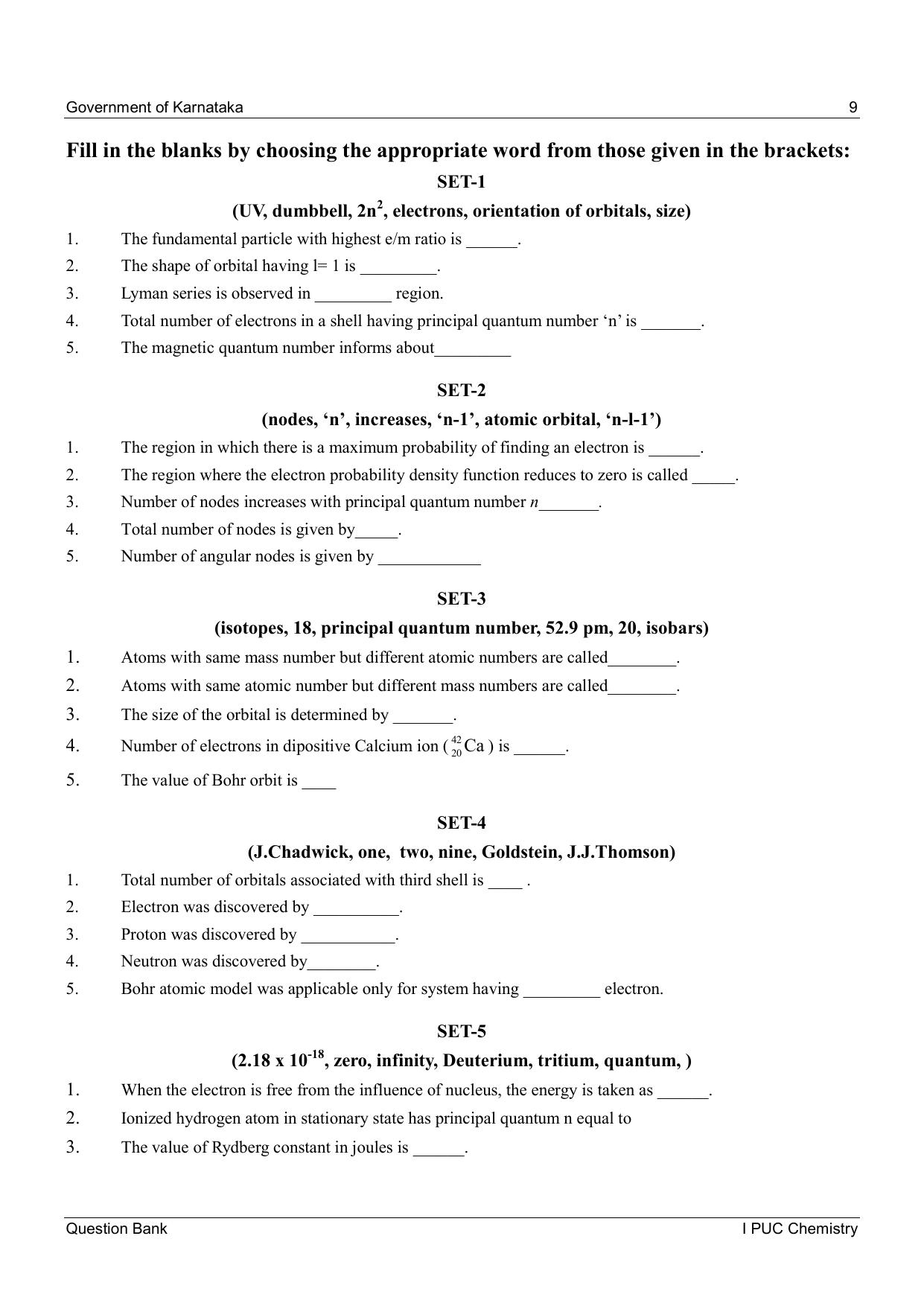 Karnataka 1st PUC Question Bank 2025 - Chemistry - Page 11