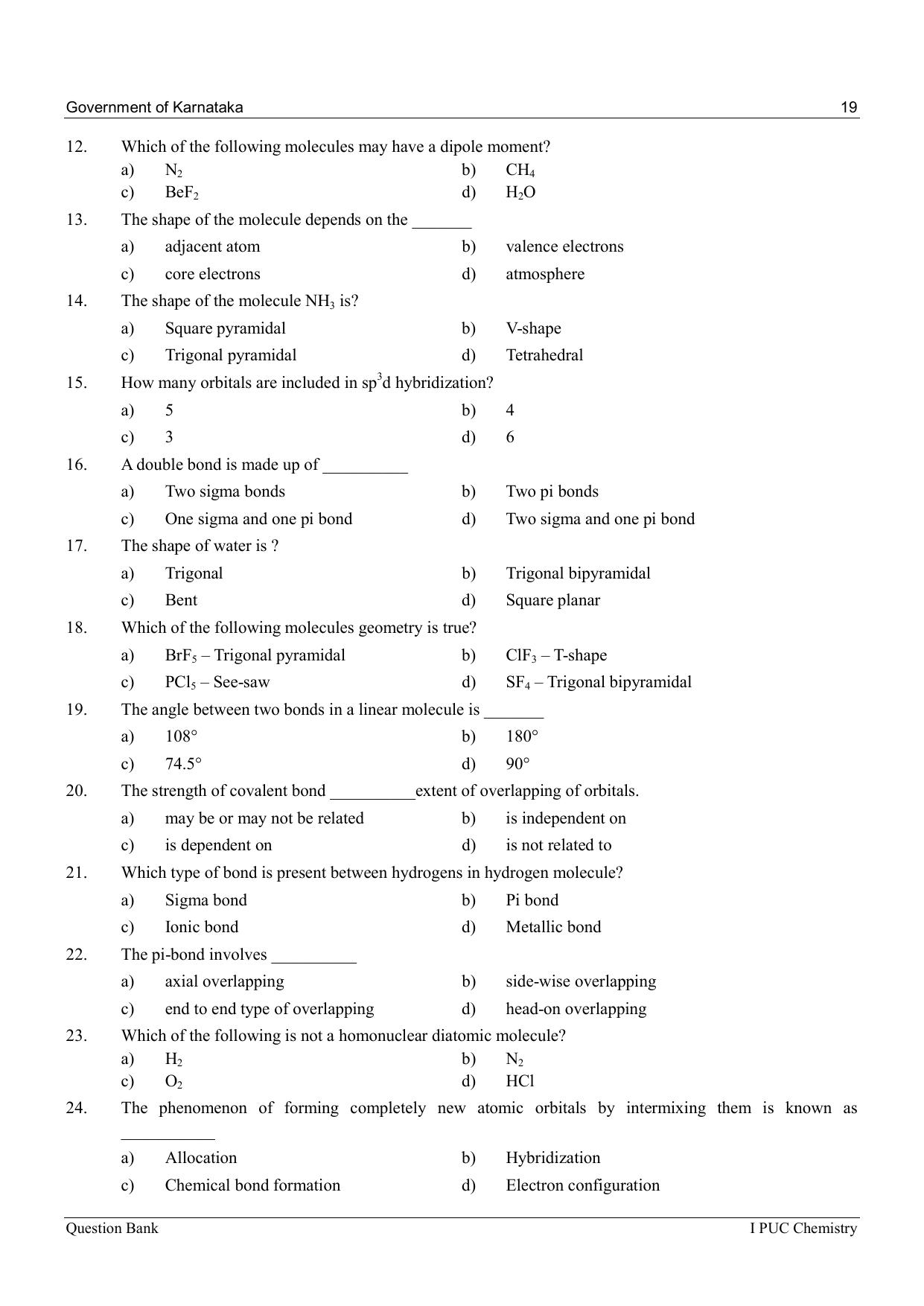 Karnataka 1st PUC Question Bank 2025 - Chemistry - Page 21