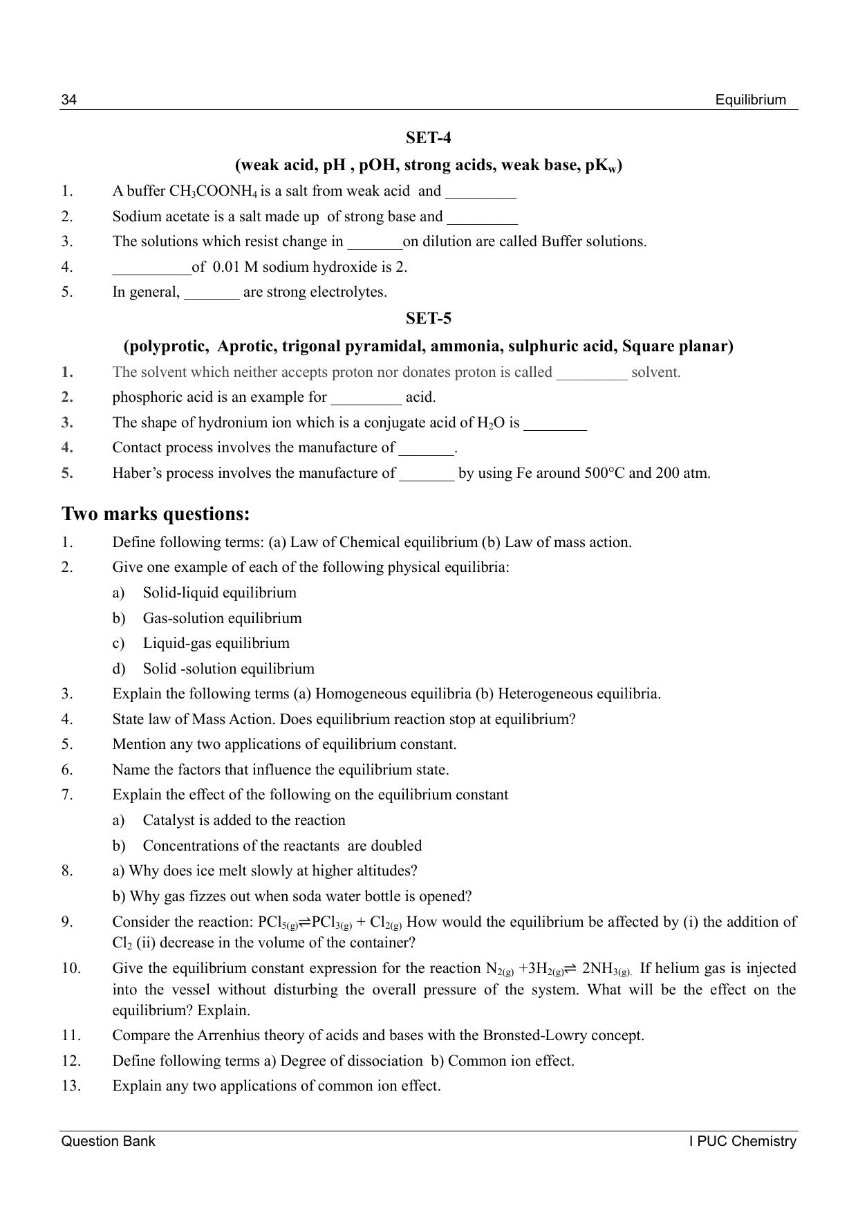 Karnataka 1st PUC Question Bank 2025 - Chemistry - Page 36