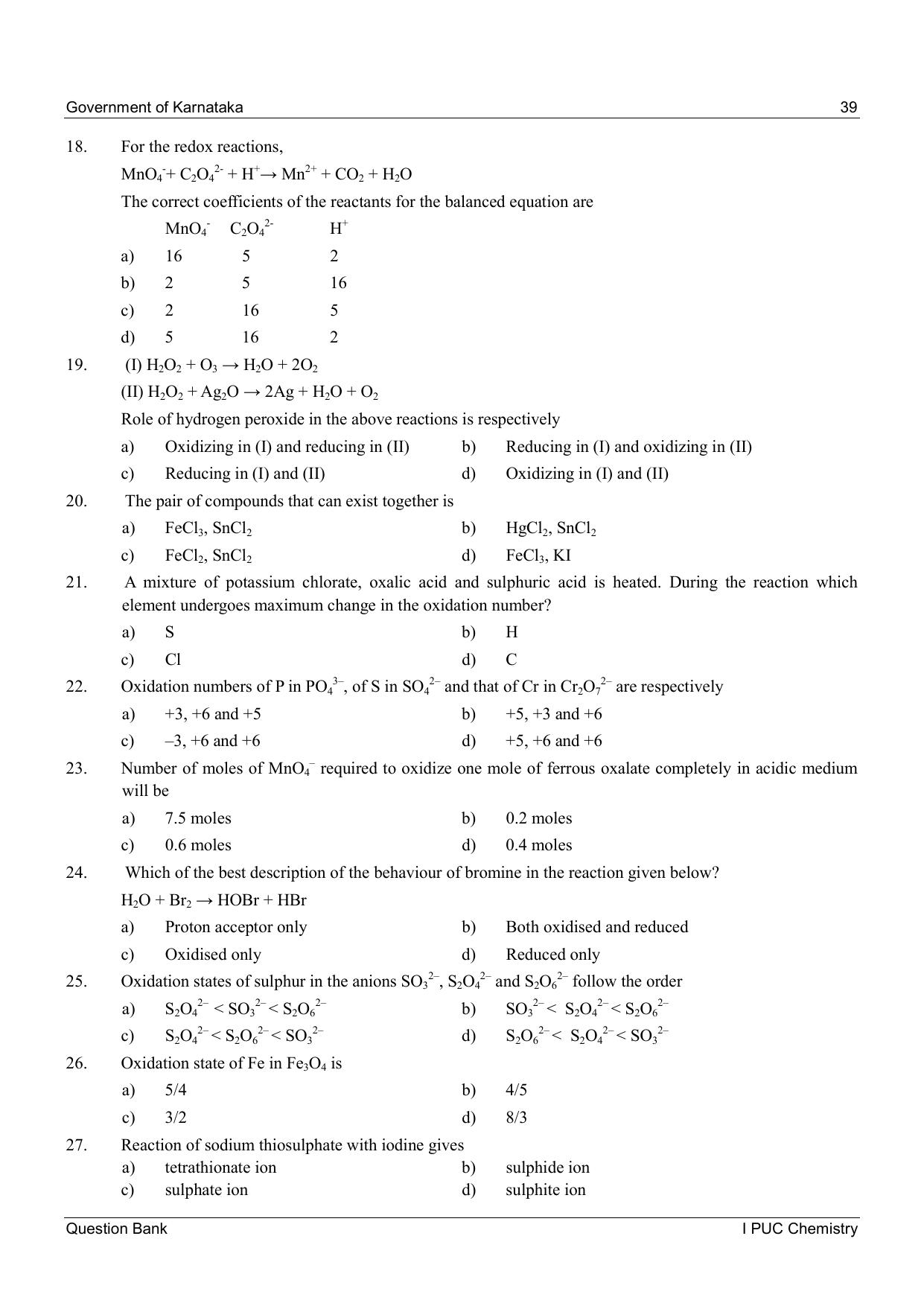 Karnataka 1st PUC Question Bank 2025 - Chemistry - Page 41