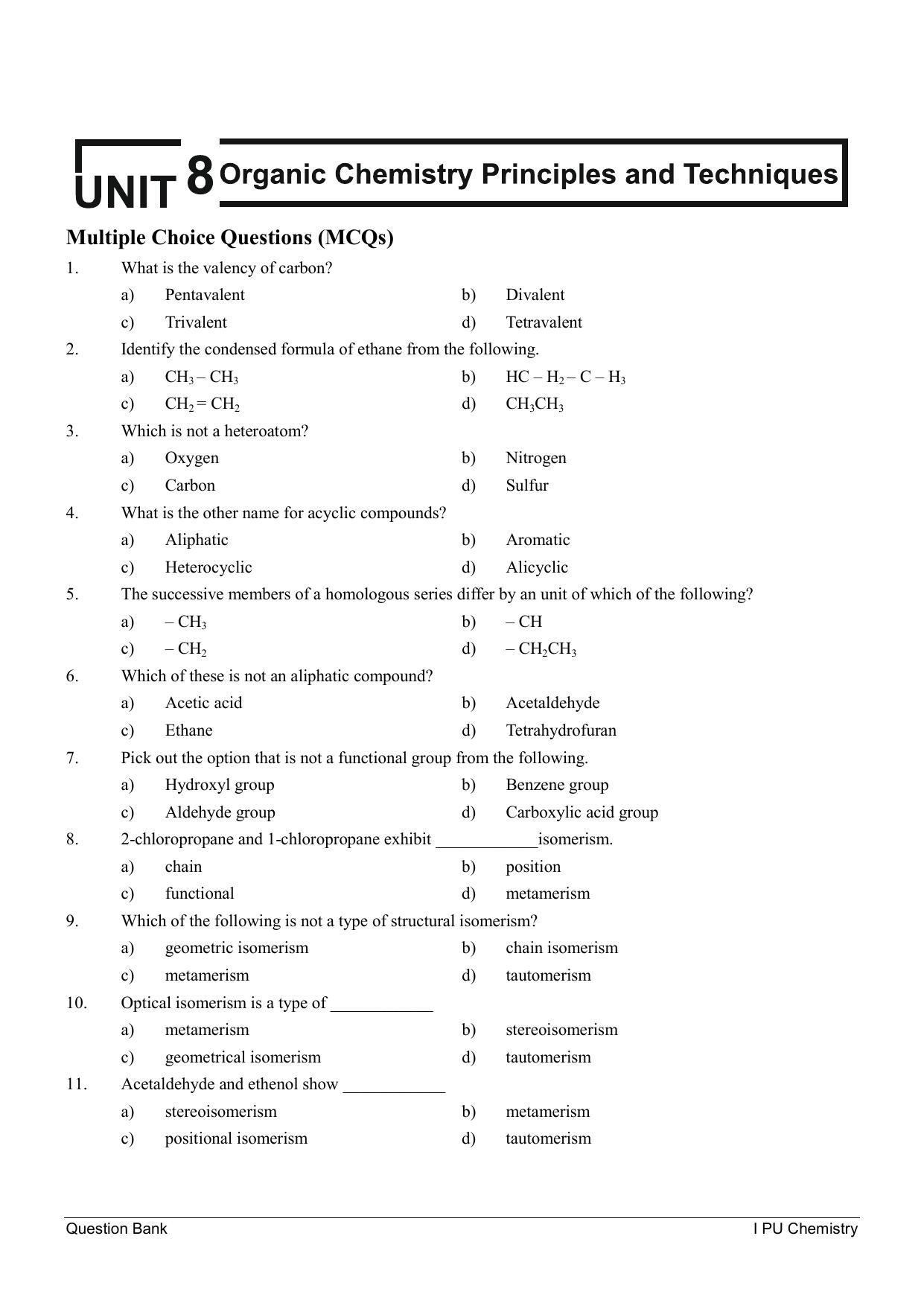 Karnataka 1st PUC Question Bank 2025 - Chemistry - Page 46