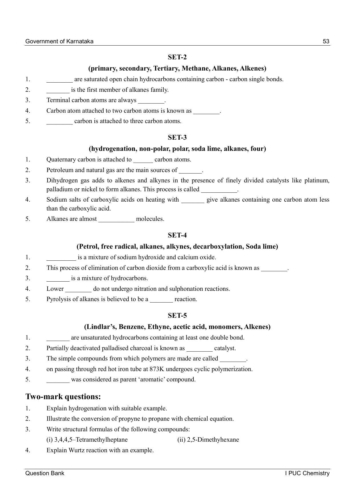 Karnataka 1st PUC Question Bank 2025 - Chemistry - Page 55