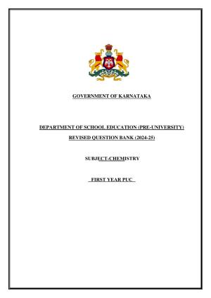 Karnataka 1st PUC Question Bank 2025 - Chemistry