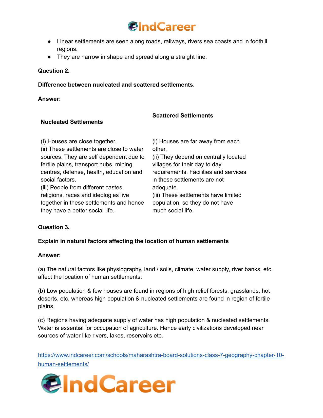 Maharashtra Board Solutions Class 7-Geography: Chapter 10- Human Settlements - Page 3