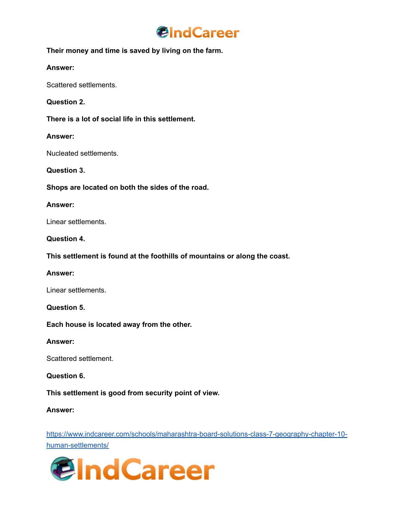 Maharashtra Board Solutions Class 7-Geography: Chapter 10- Human Settlements - Page 5