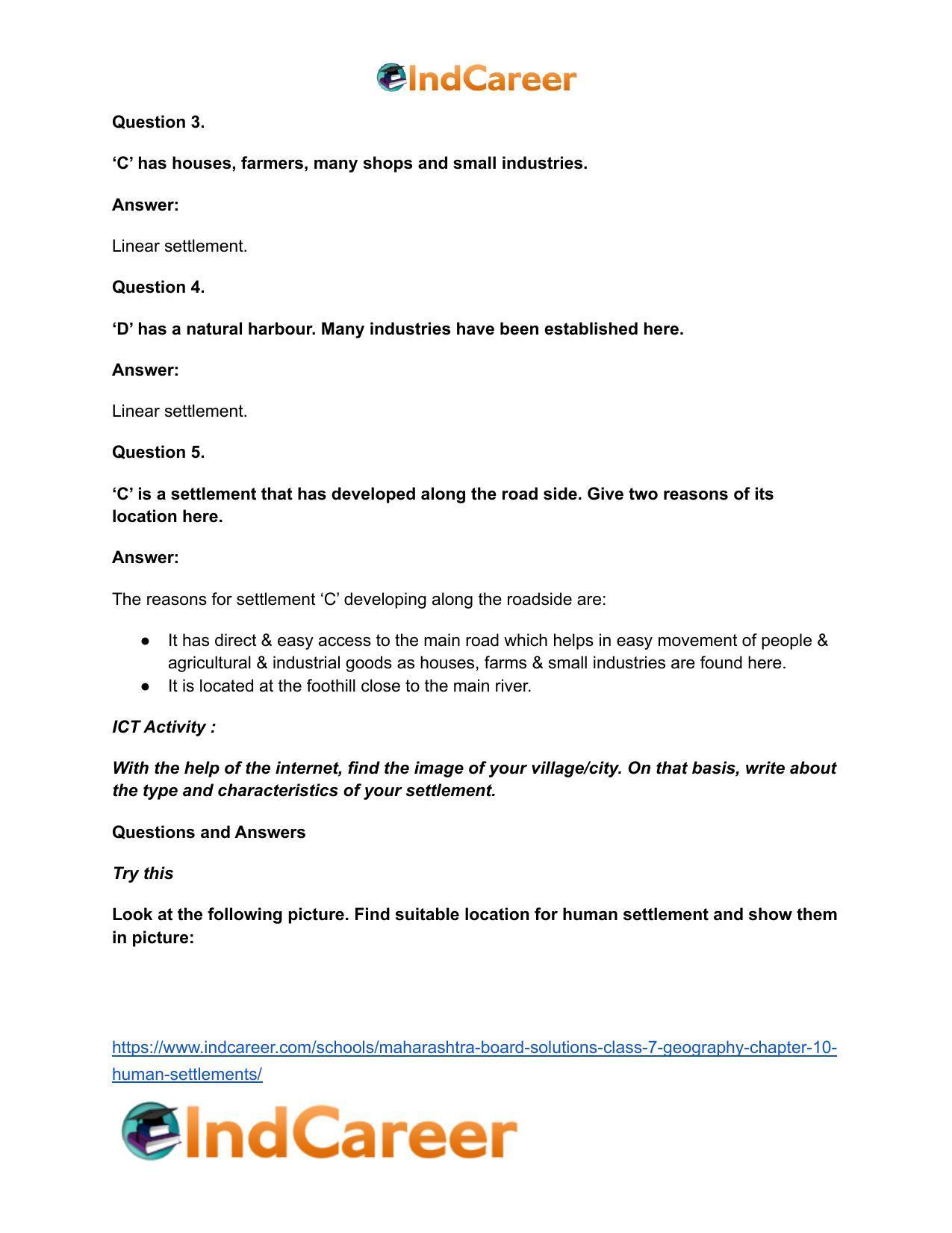 Maharashtra Board Solutions Class 7-Geography: Chapter 10- Human Settlements - Page 8