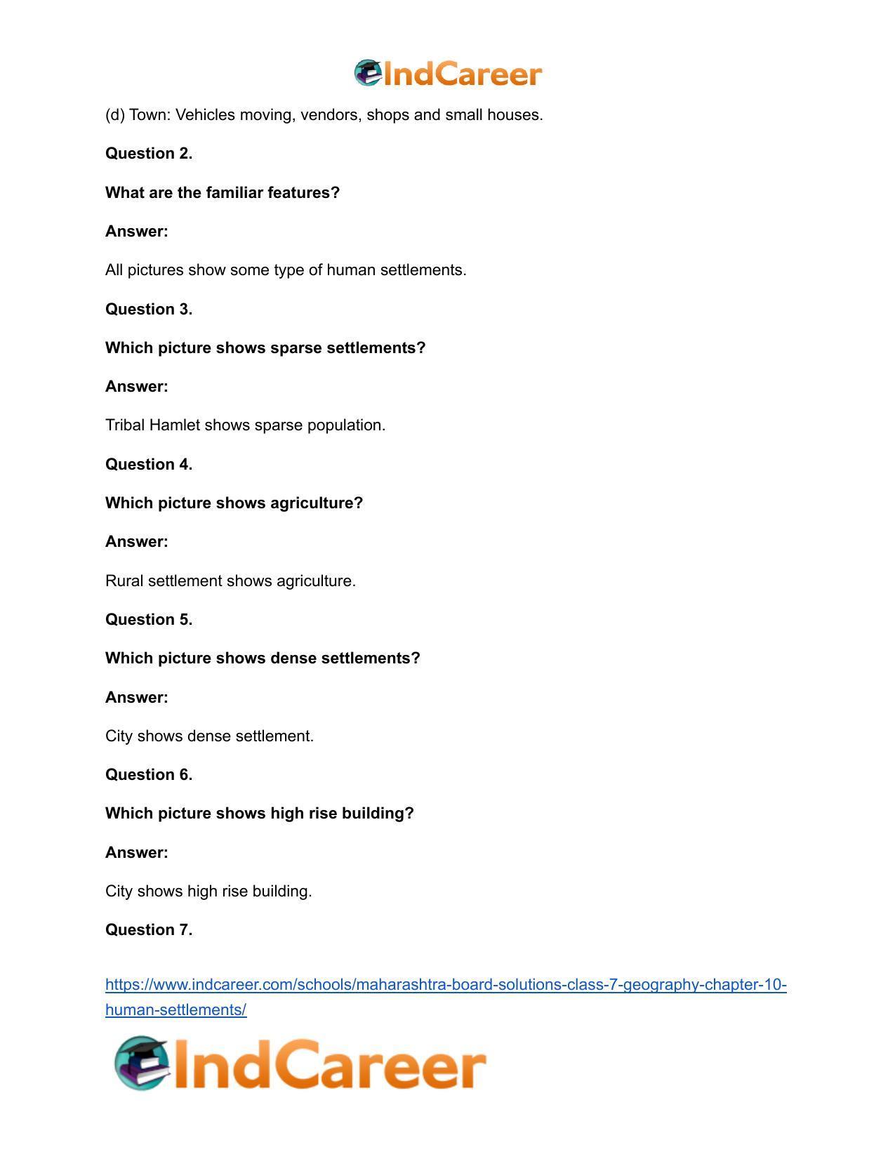 Maharashtra Board Solutions Class 7-Geography: Chapter 10- Human Settlements - Page 11