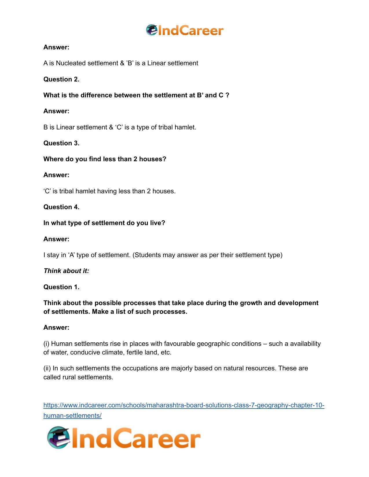 Maharashtra Board Solutions Class 7-Geography: Chapter 10- Human Settlements - Page 13
