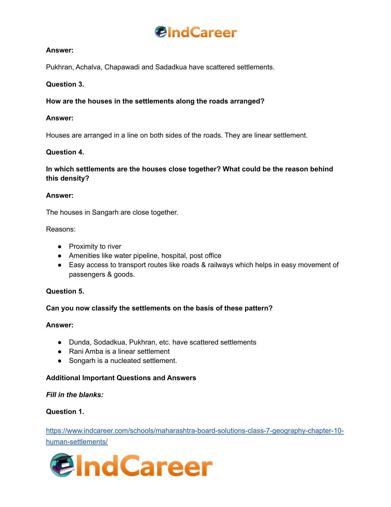 Maharashtra Board Solutions Class 7-Geography: Chapter 10- Human Settlements - Page 17