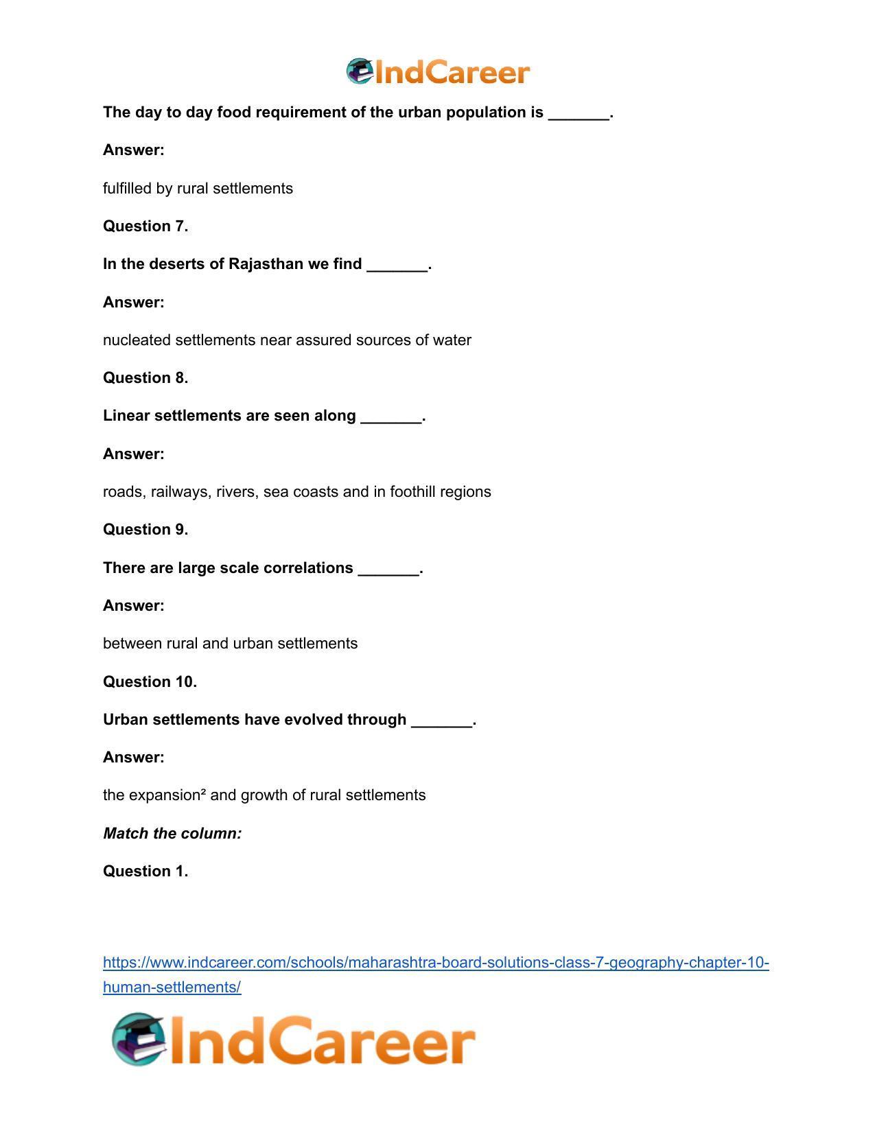 Maharashtra Board Solutions Class 7-Geography: Chapter 10- Human Settlements - Page 21