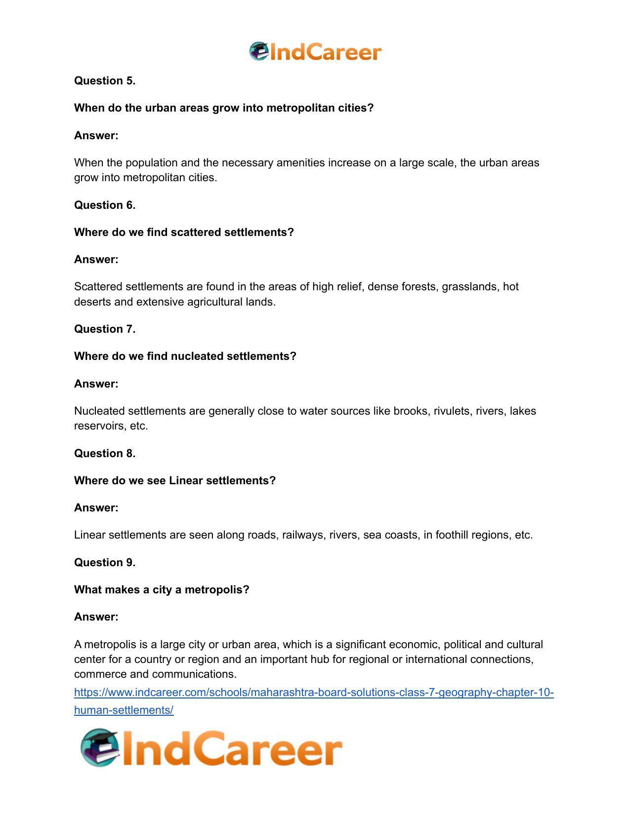 Maharashtra Board Solutions Class 7-Geography: Chapter 10- Human Settlements - Page 26