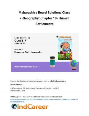 Maharashtra Board Solutions Class 7-Geography: Chapter 10- Human Settlements