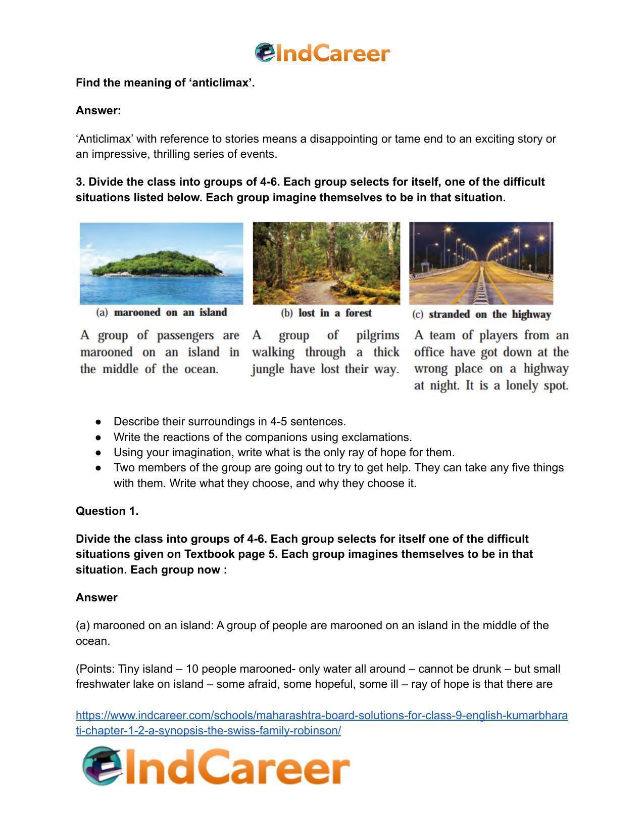 Maharashtra Board Solutions for Class 9- English Kumarbharati: Chapter 1.2- A Synopsis – The Swiss Family Robinson - Page 5