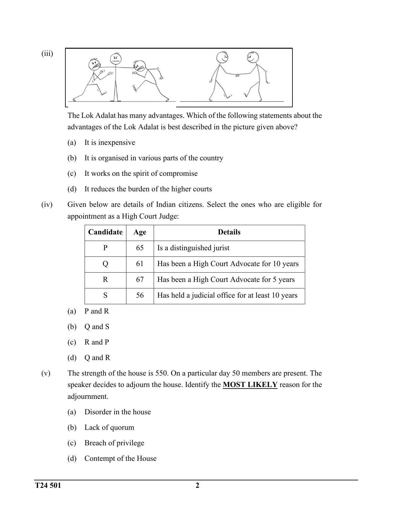 ICSE Class 10 History & Civics (H.C.G. Paper - 1) 2024 Question Paper - Page 2