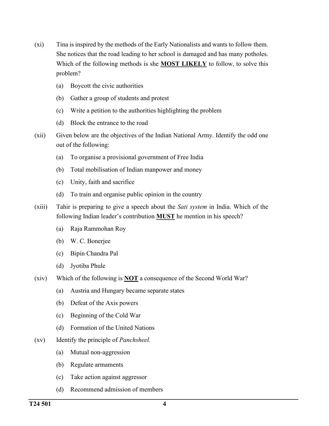 ICSE Class 10 History & Civics (H.C.G. Paper - 1) 2024 Question Paper - Page 4