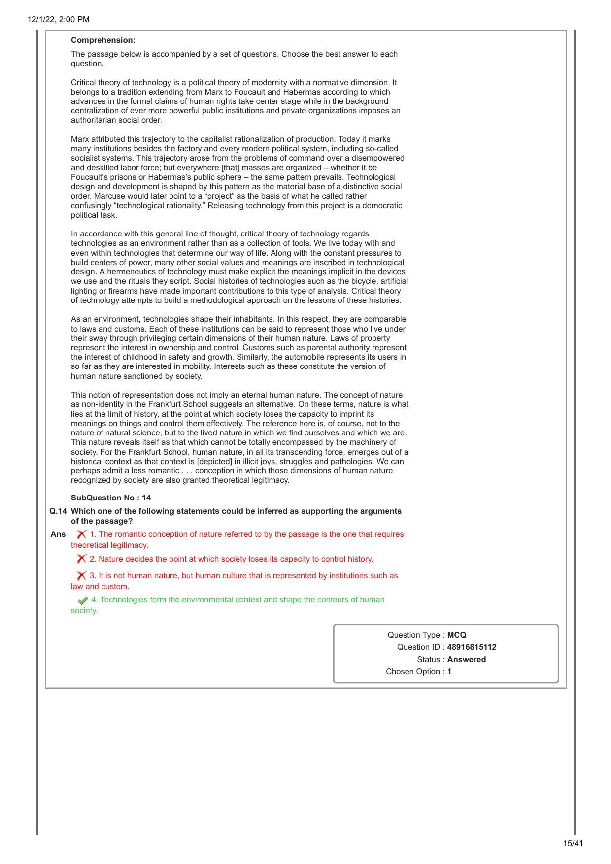 CAT 2022 CAT Slot 1 Question Paper - Page 15
