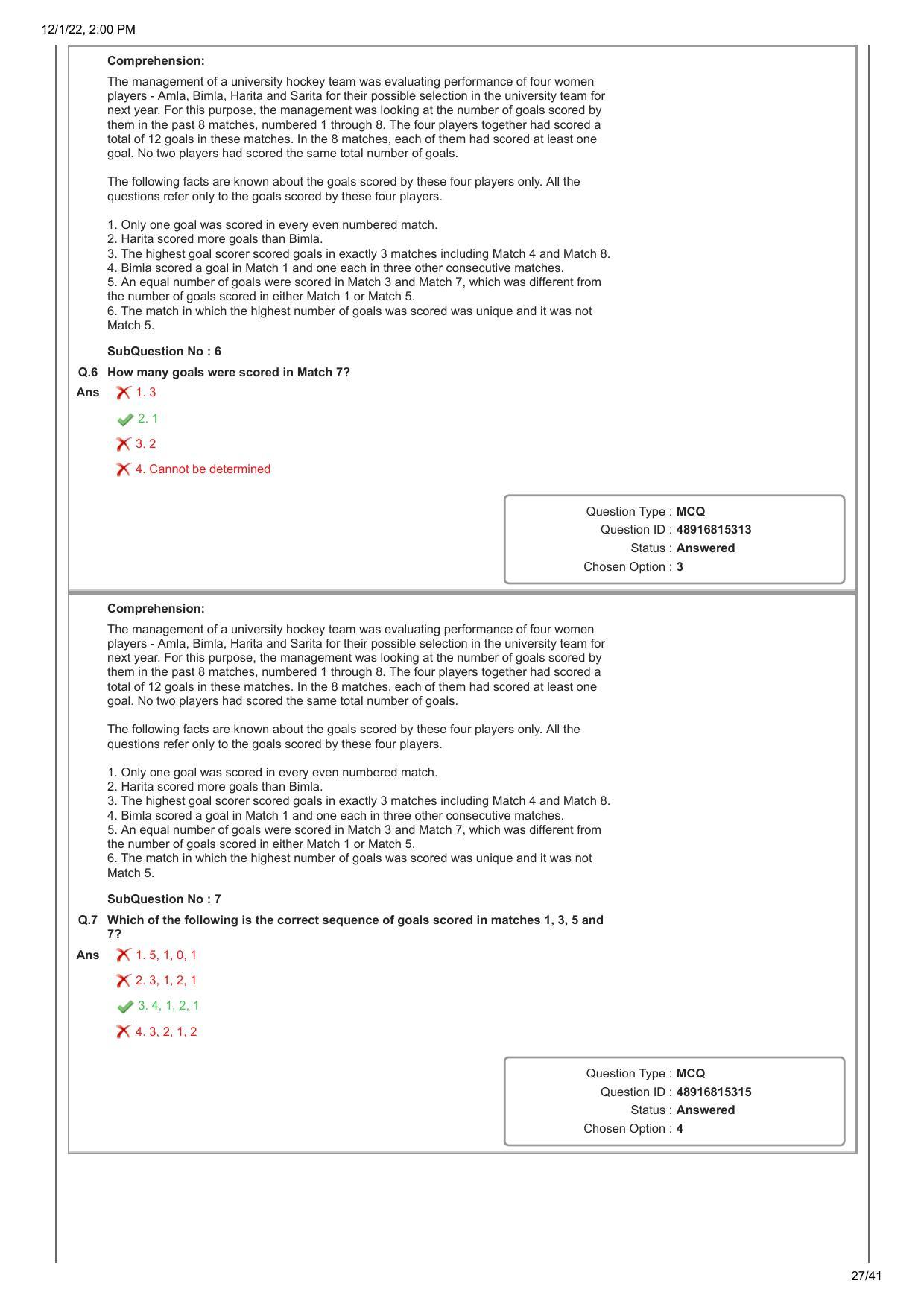 CAT 2022 CAT Slot 1 Question Paper - Page 27