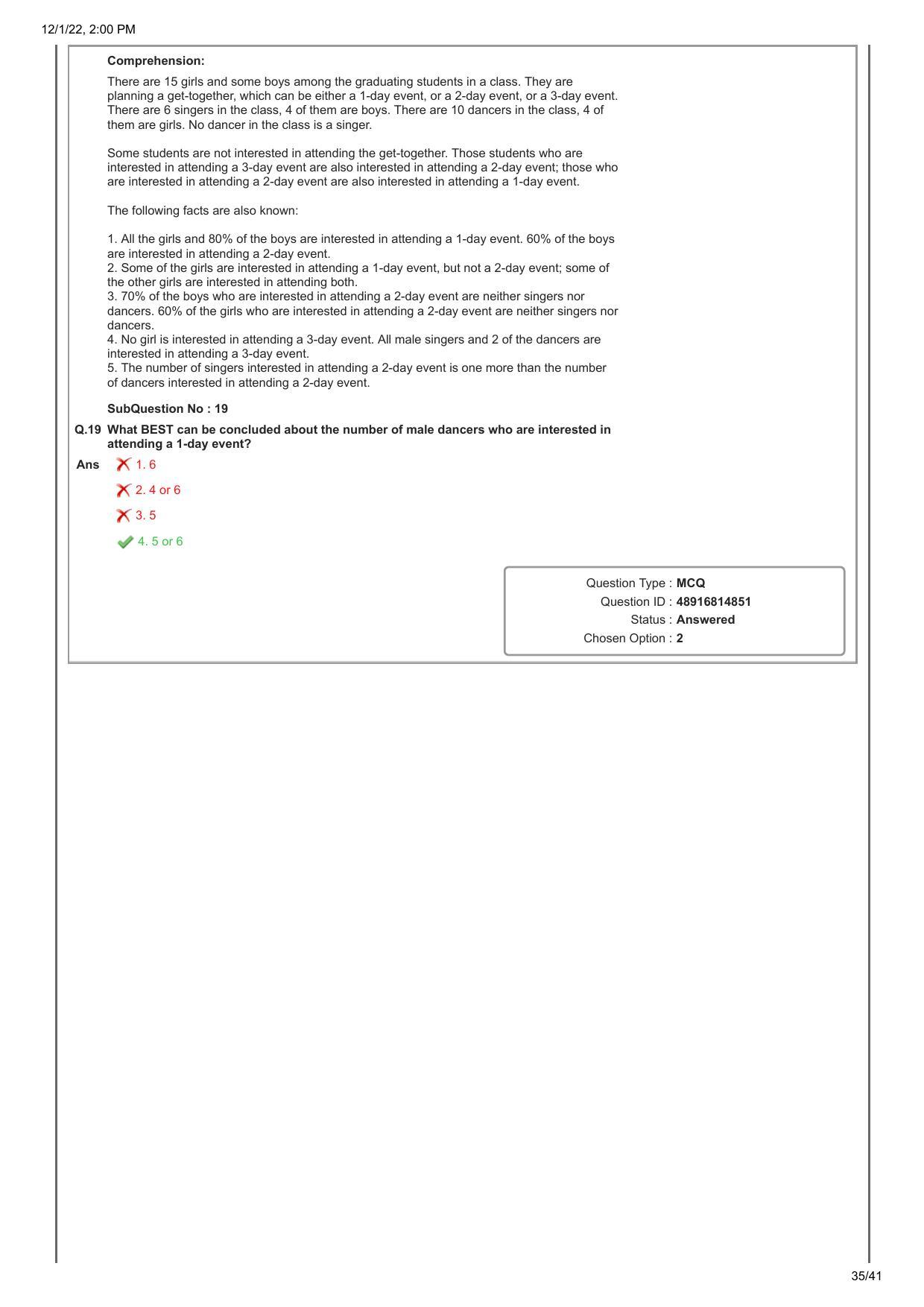 CAT 2022 CAT Slot 1 Question Paper - Page 35