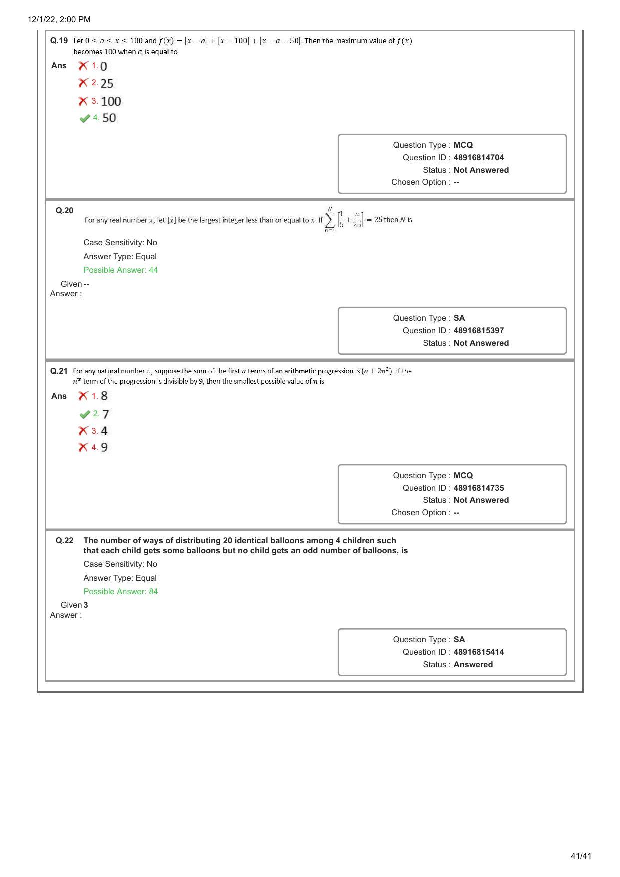 CAT 2022 CAT Slot 1 Question Paper - Page 41