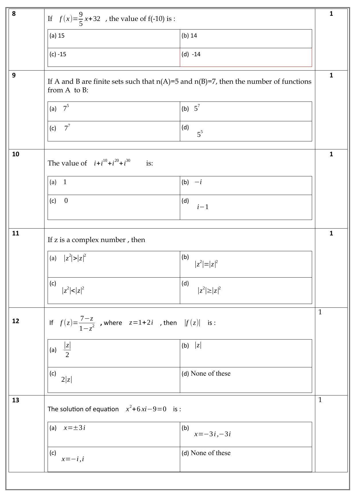 Edudel Class 11 Math Sample Question Paper - Page 3