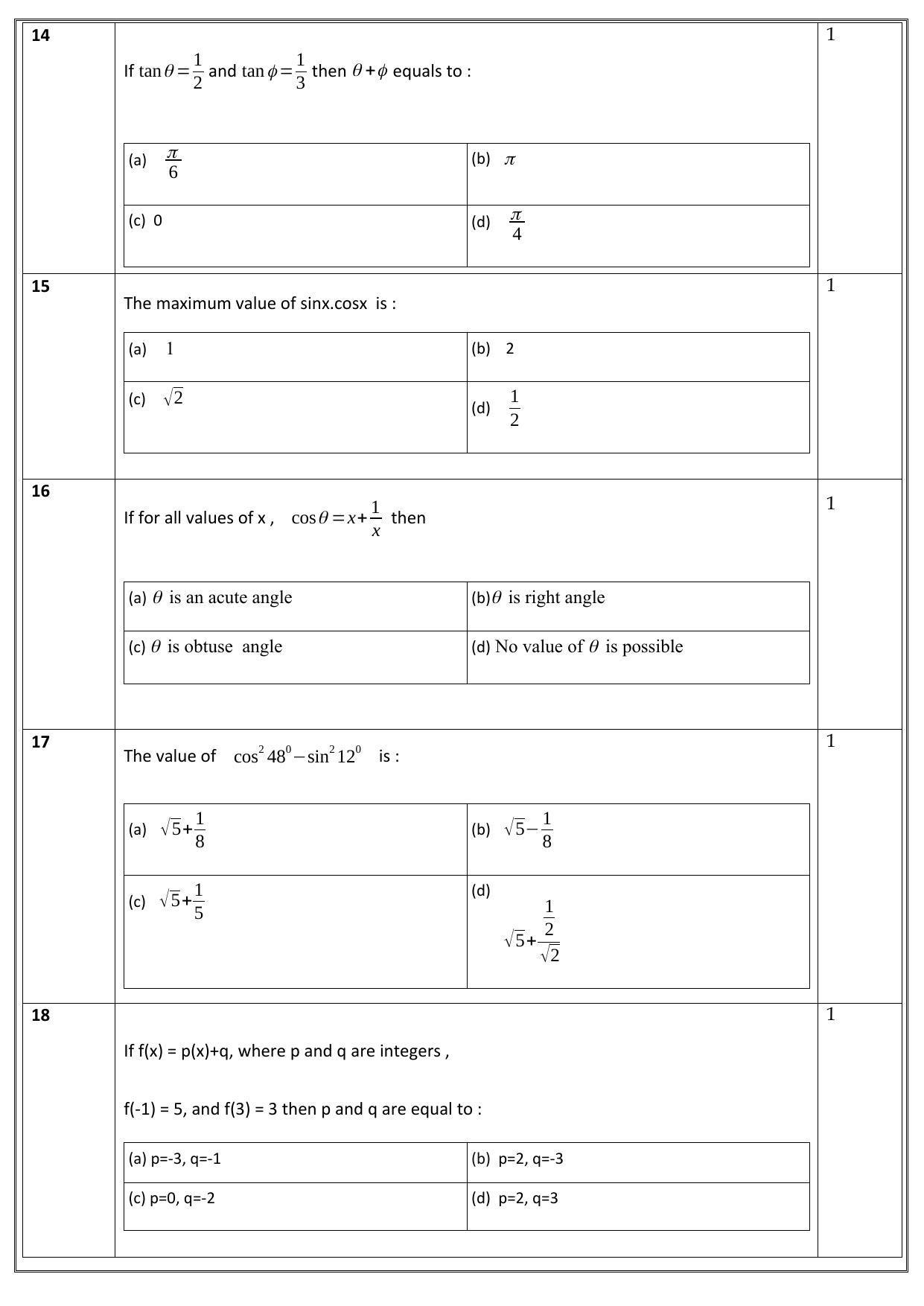 Edudel Class 11 Math Sample Question Paper - Page 4