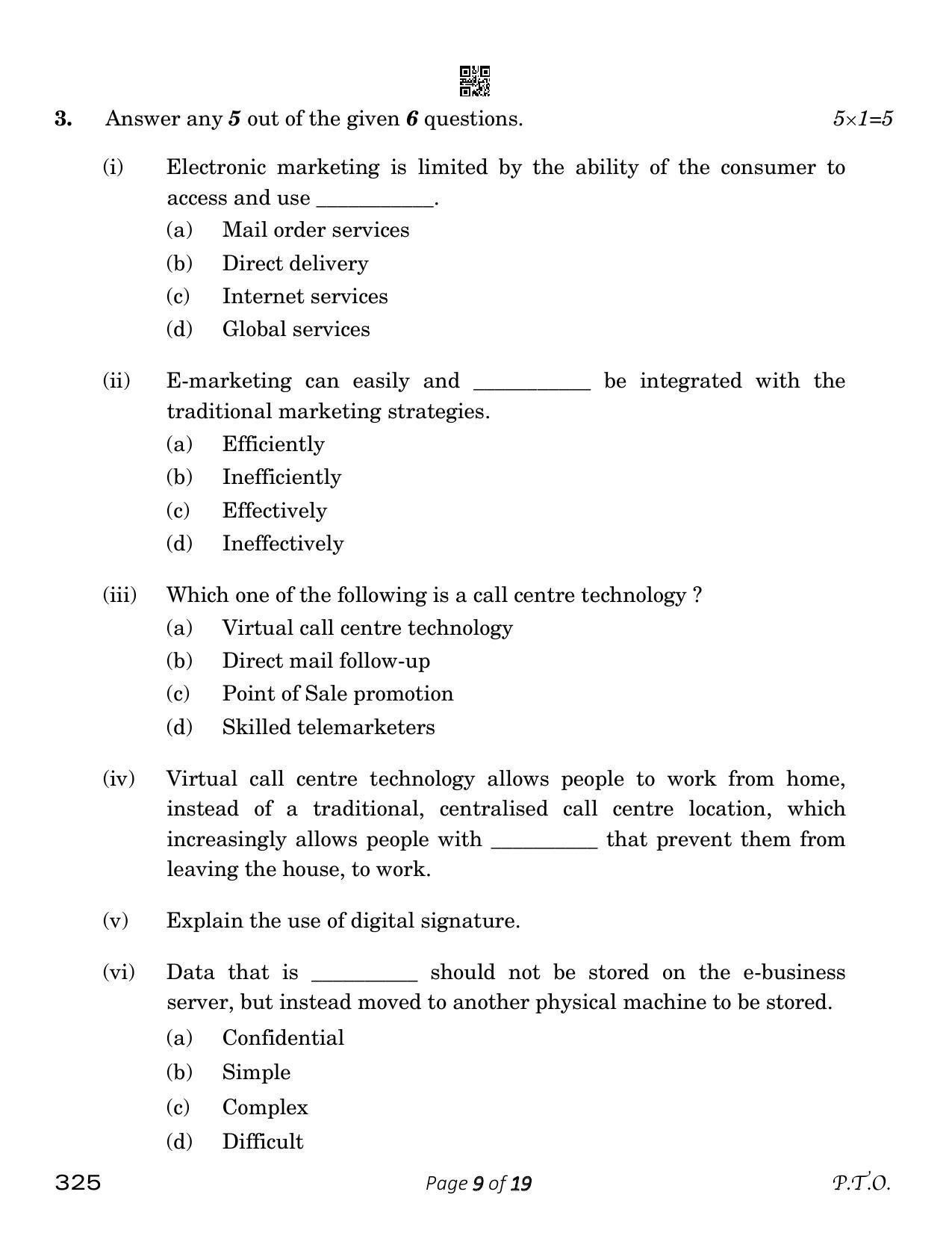 CBSE Class 12 Retail (Compartment) 2023 Question Paper - Page 9