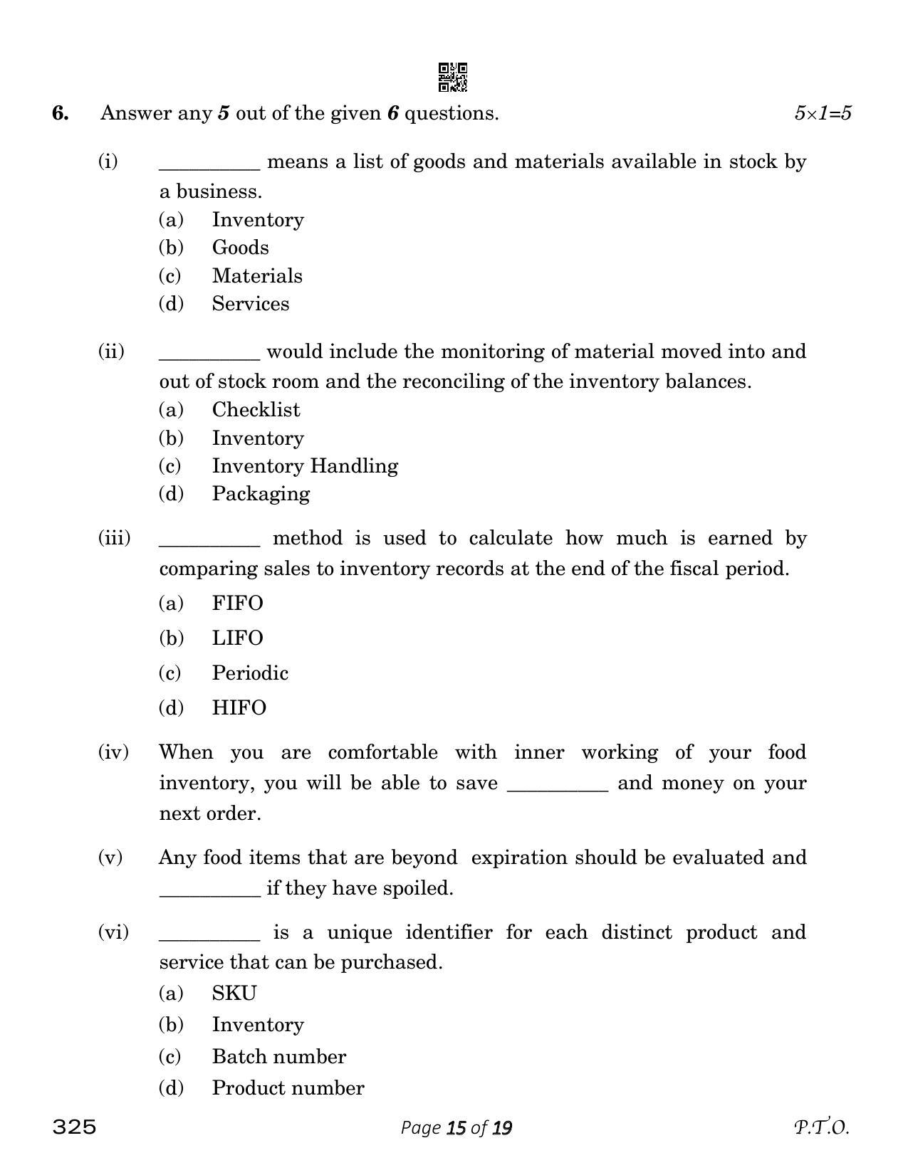 CBSE Class 12 Retail (Compartment) 2023 Question Paper - Page 15