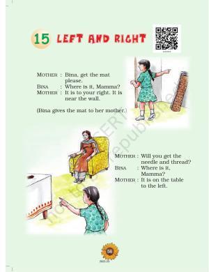 NCERT Book for Class 1 English (Raindrop):Unit 15-Left And Right