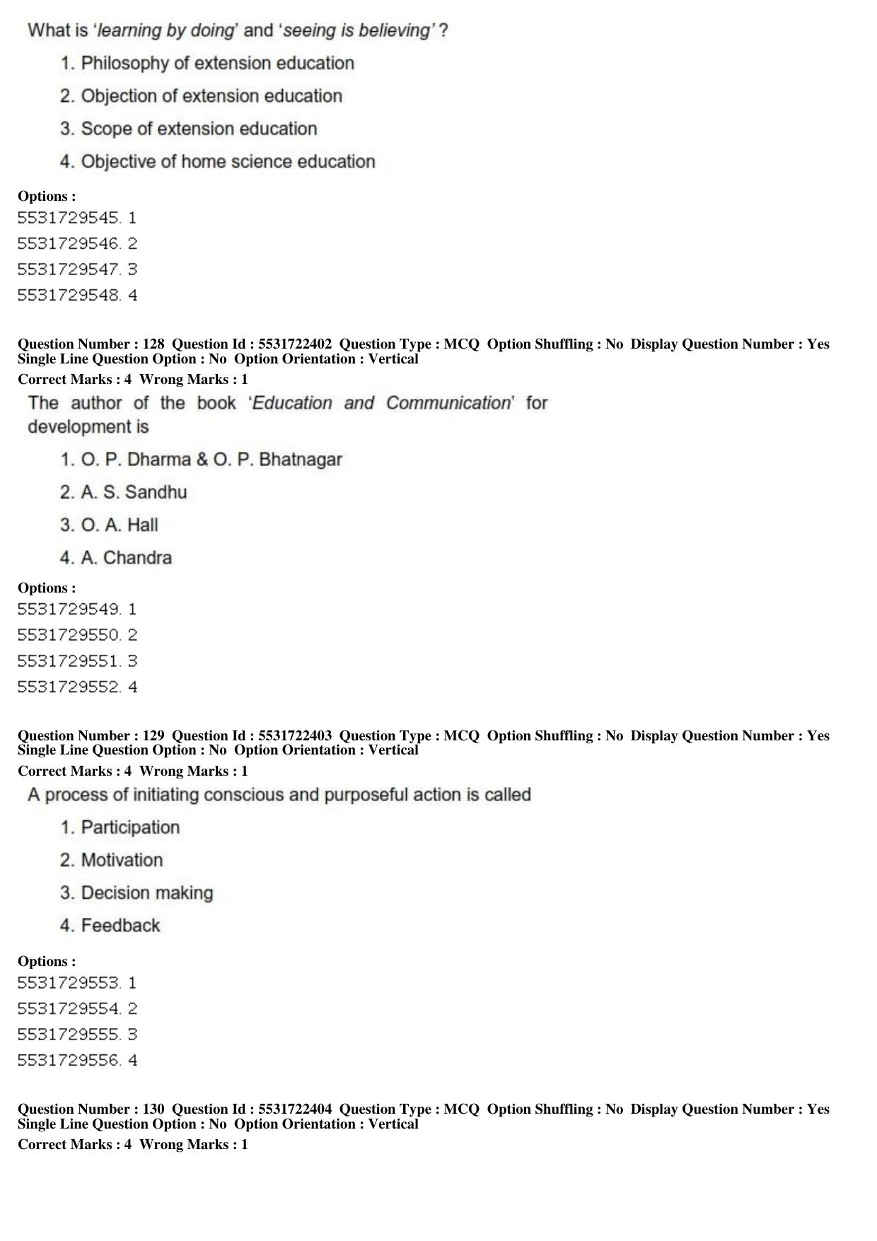 ICAR AIEEA PG 2019 HOME SCIENCE Question Paper - Page 44