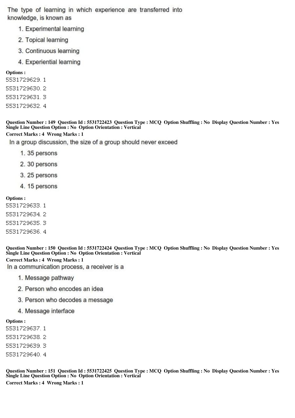 ICAR AIEEA PG 2019 HOME SCIENCE Question Paper - Page 51