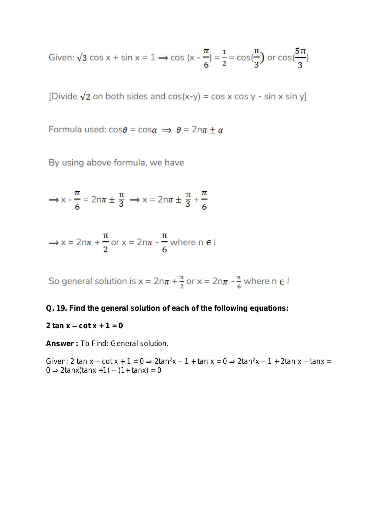 Chapter 17: Trigonometric Equations: RS Aggarwal Class 11 Solutions - Page 42