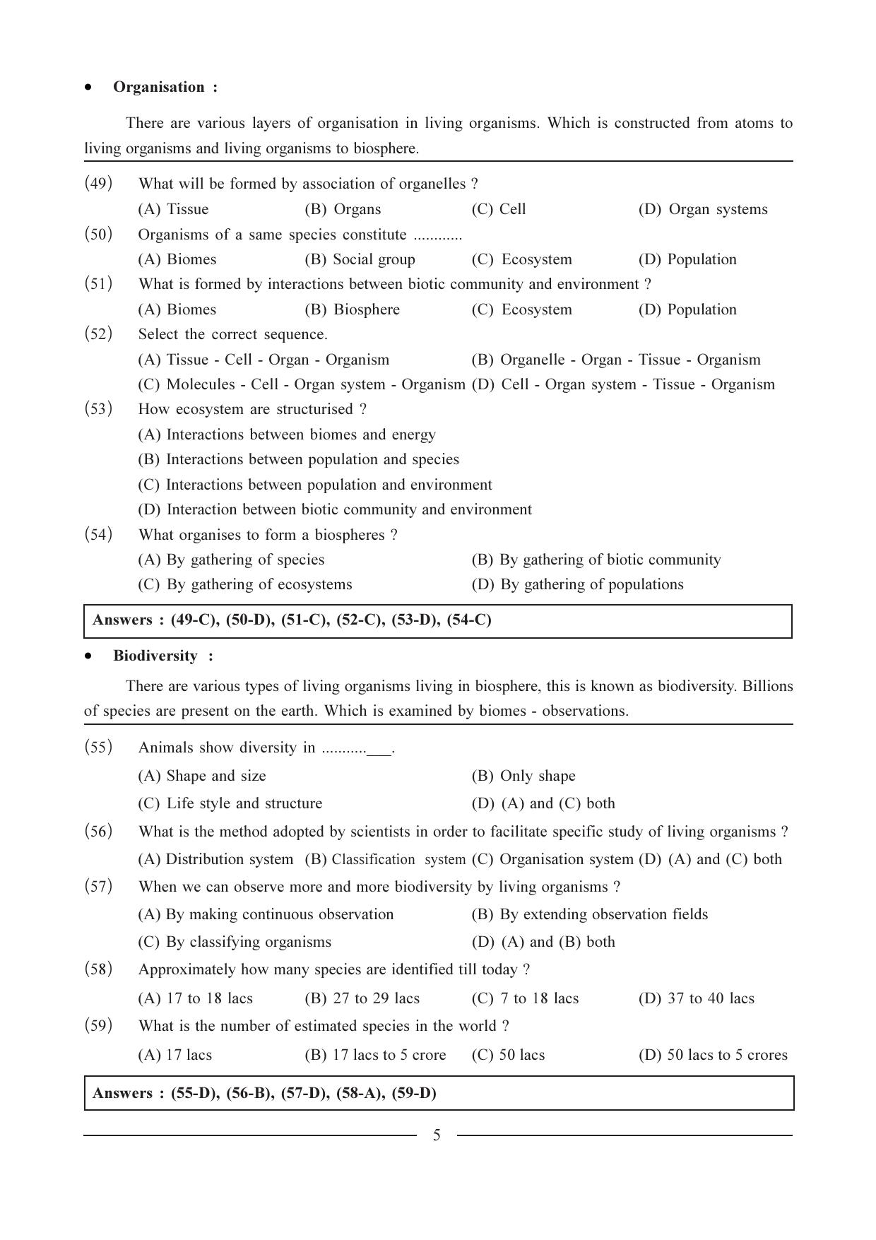 GSEB HSC Biology Question Paper (English Medium)- Chapter-1 - Page 5