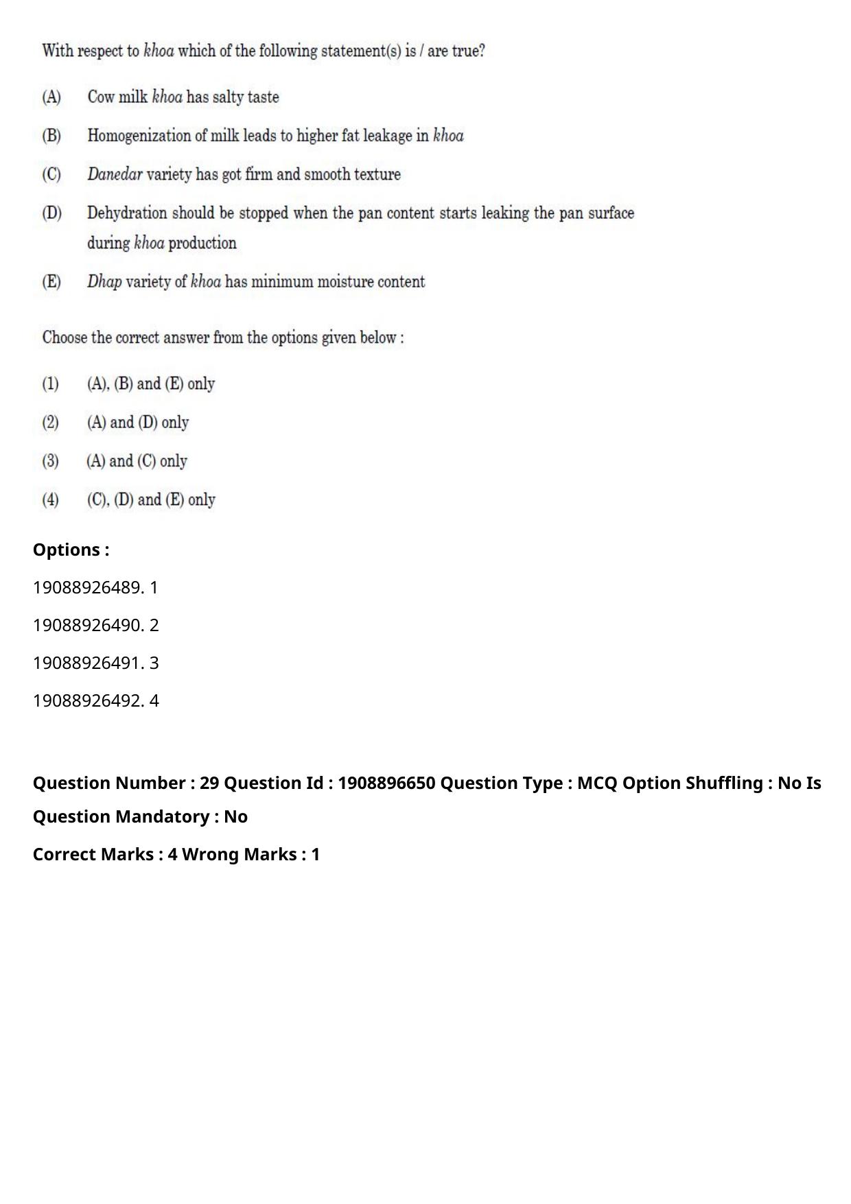 ICAR AIEEA PG 2021 DAIRY TECHNOLOGY Question Paper - Page 18