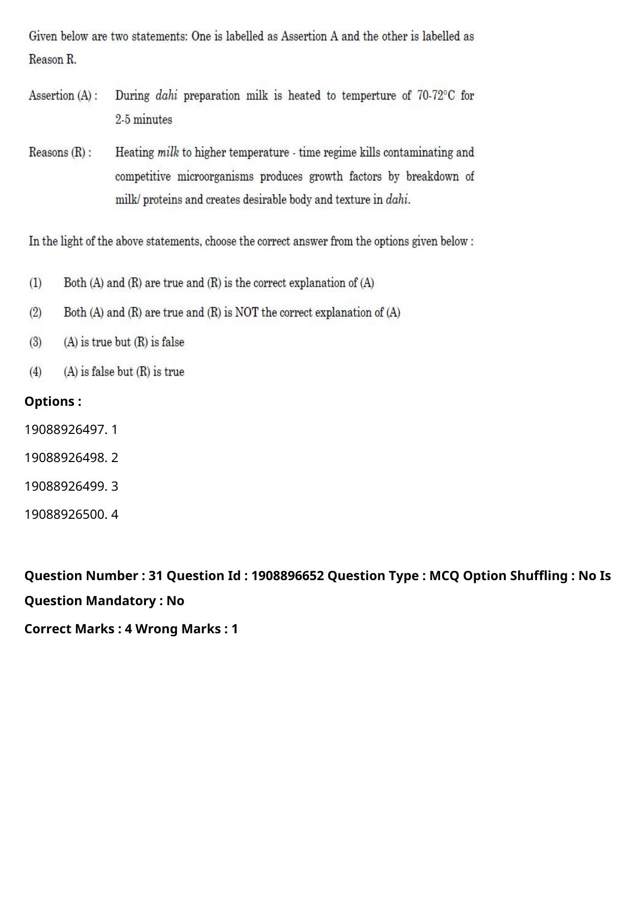 ICAR AIEEA PG 2021 DAIRY TECHNOLOGY Question Paper - Page 20