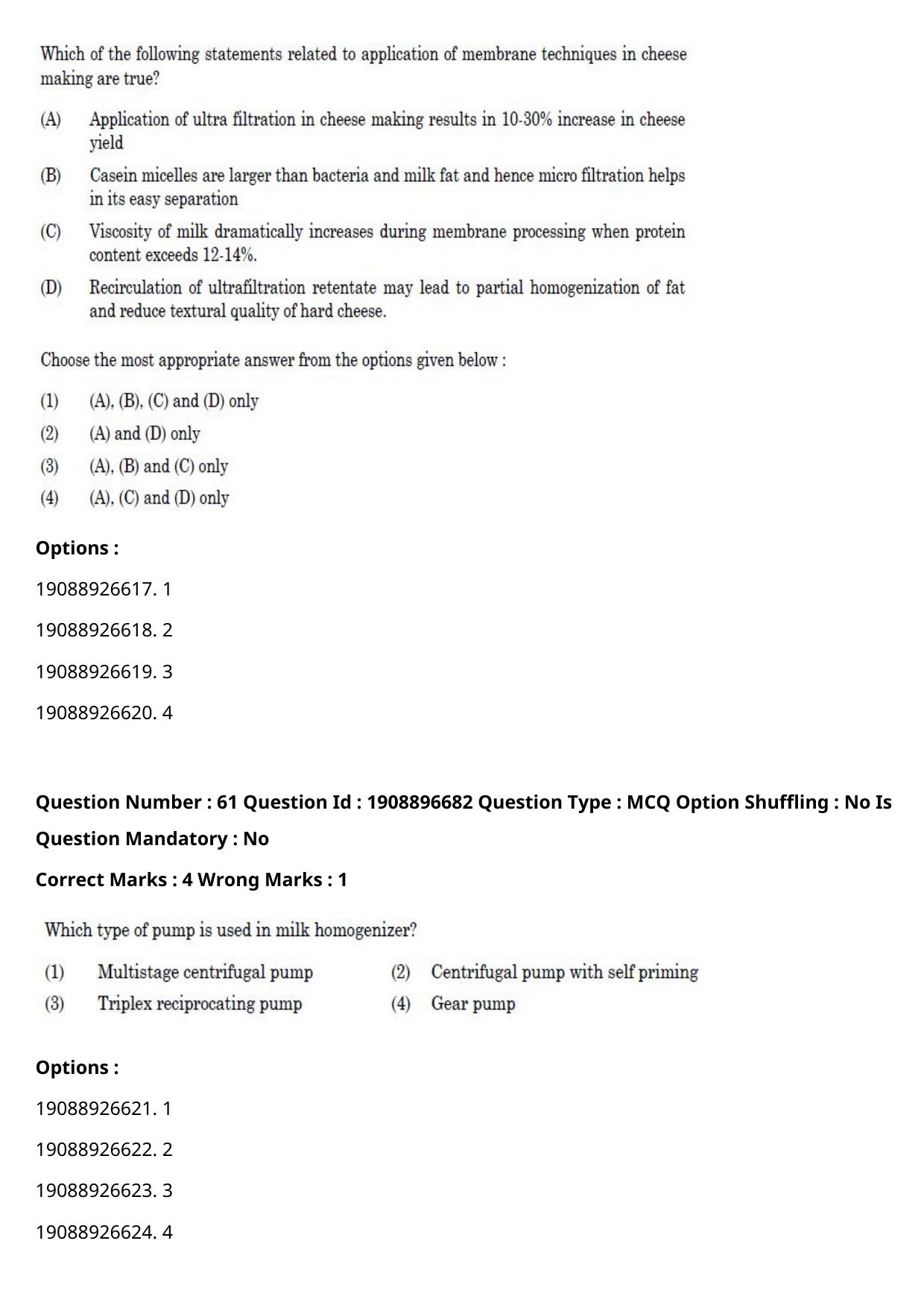 ICAR AIEEA PG 2021 DAIRY TECHNOLOGY Question Paper - Page 40