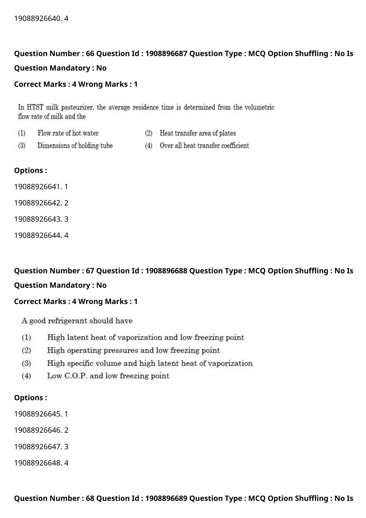 ICAR AIEEA PG 2021 DAIRY TECHNOLOGY Question Paper - Page 43