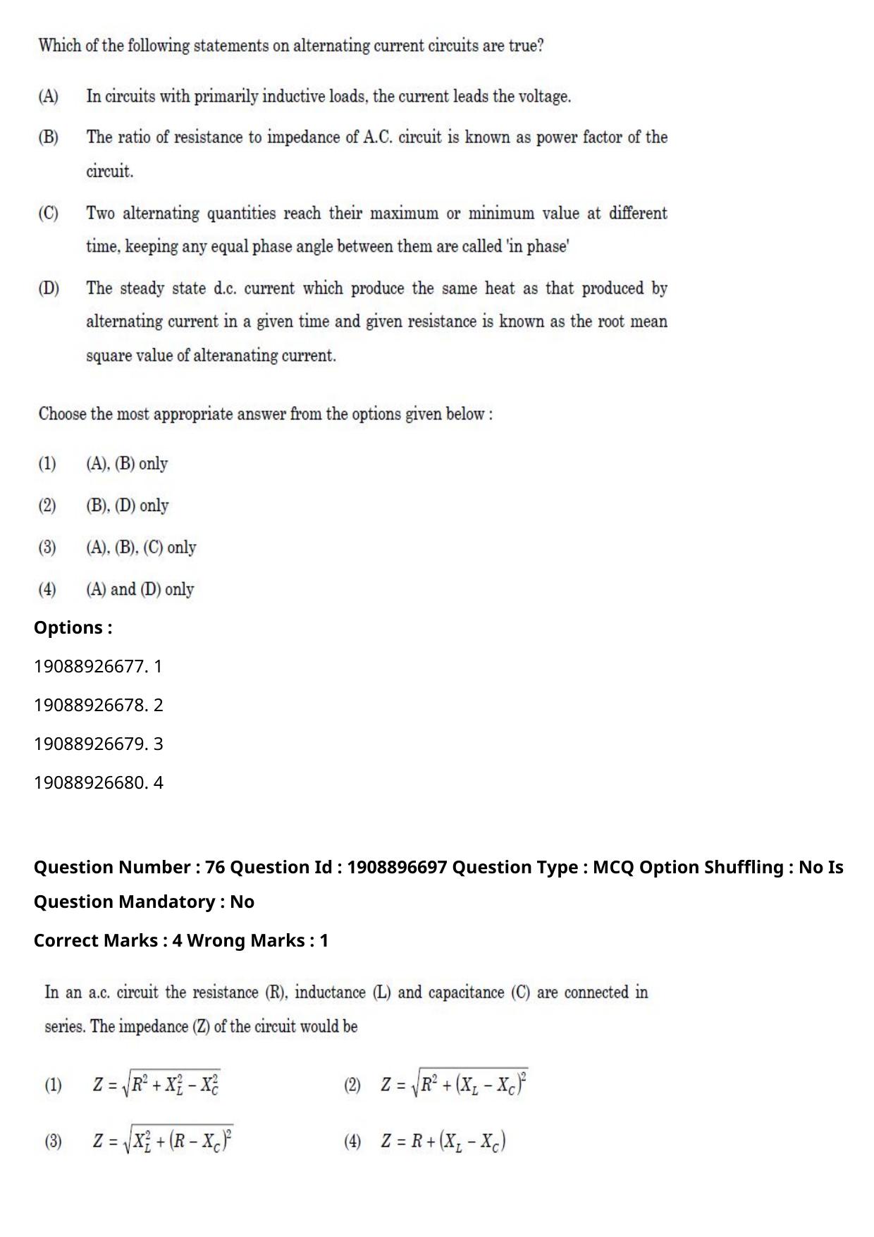 ICAR AIEEA PG 2021 DAIRY TECHNOLOGY Question Paper - Page 48